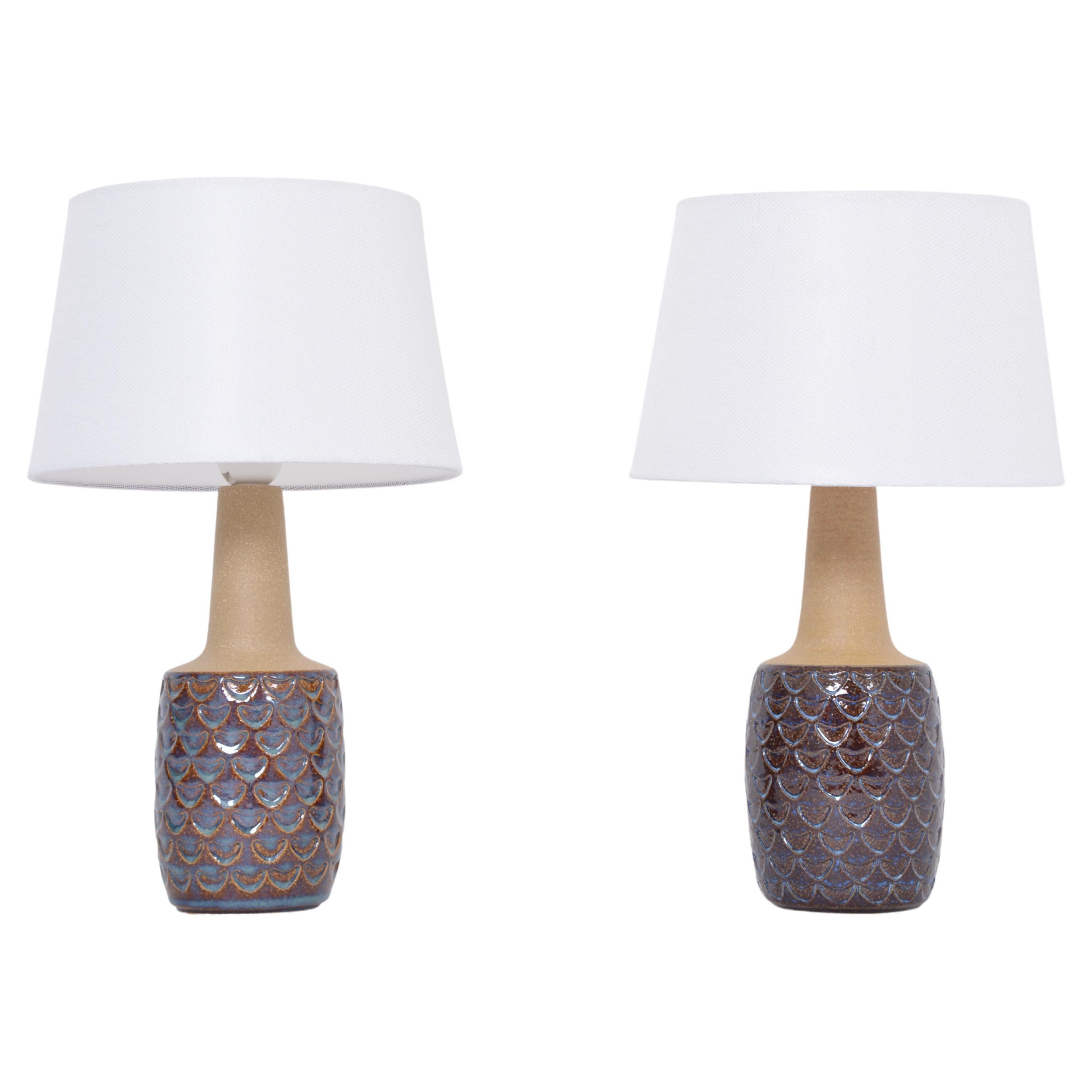 Pair of Midcentury Handmade Stoneware Table Lamps by Einar Johansen for Soholm For Sale