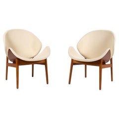 Pair of Mid-Century Hans Olsen "Orange" Lounge Chairs