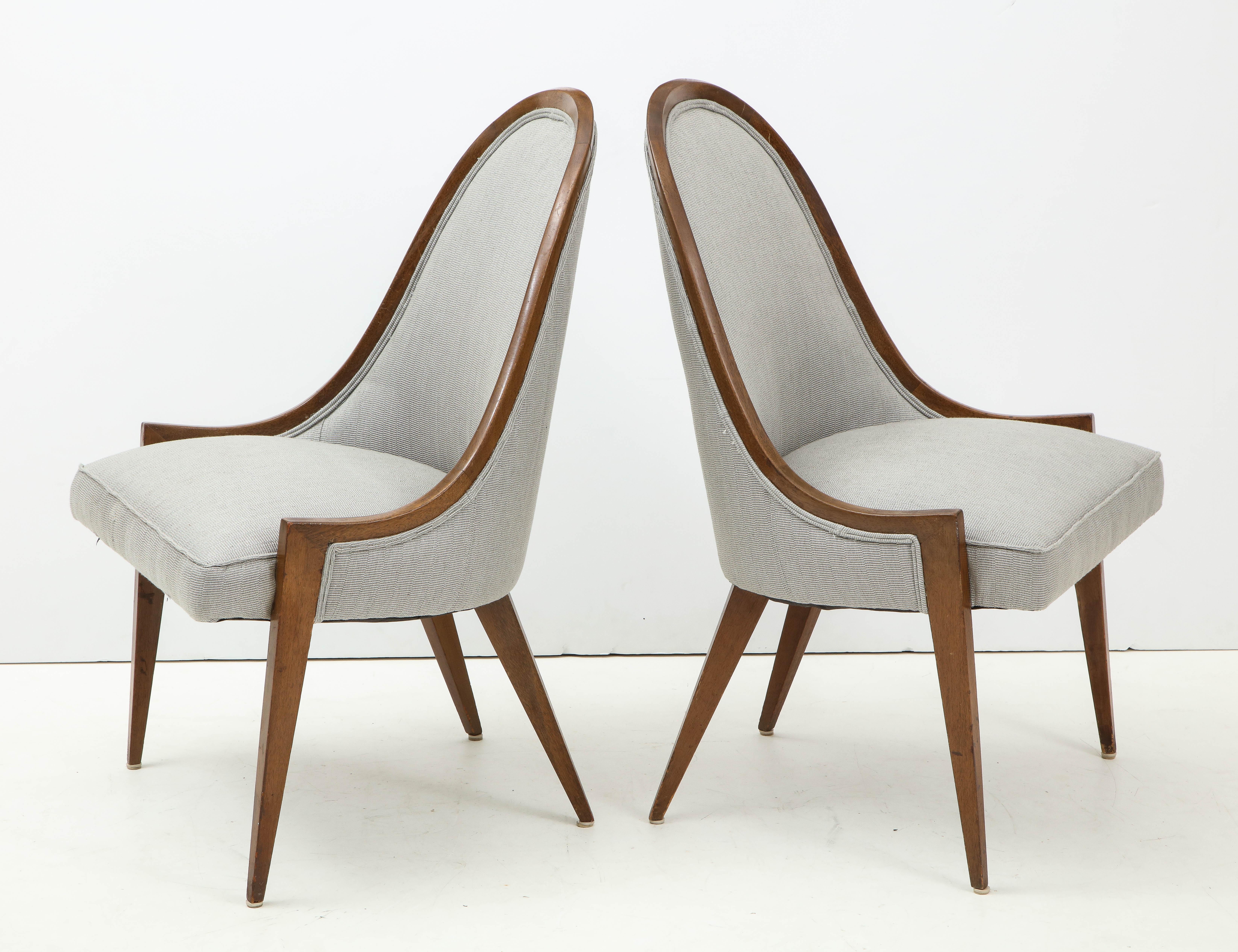 Mid-Century Modern Pair of Midcentury Harvey Prober Upholstered Slipper Chairs