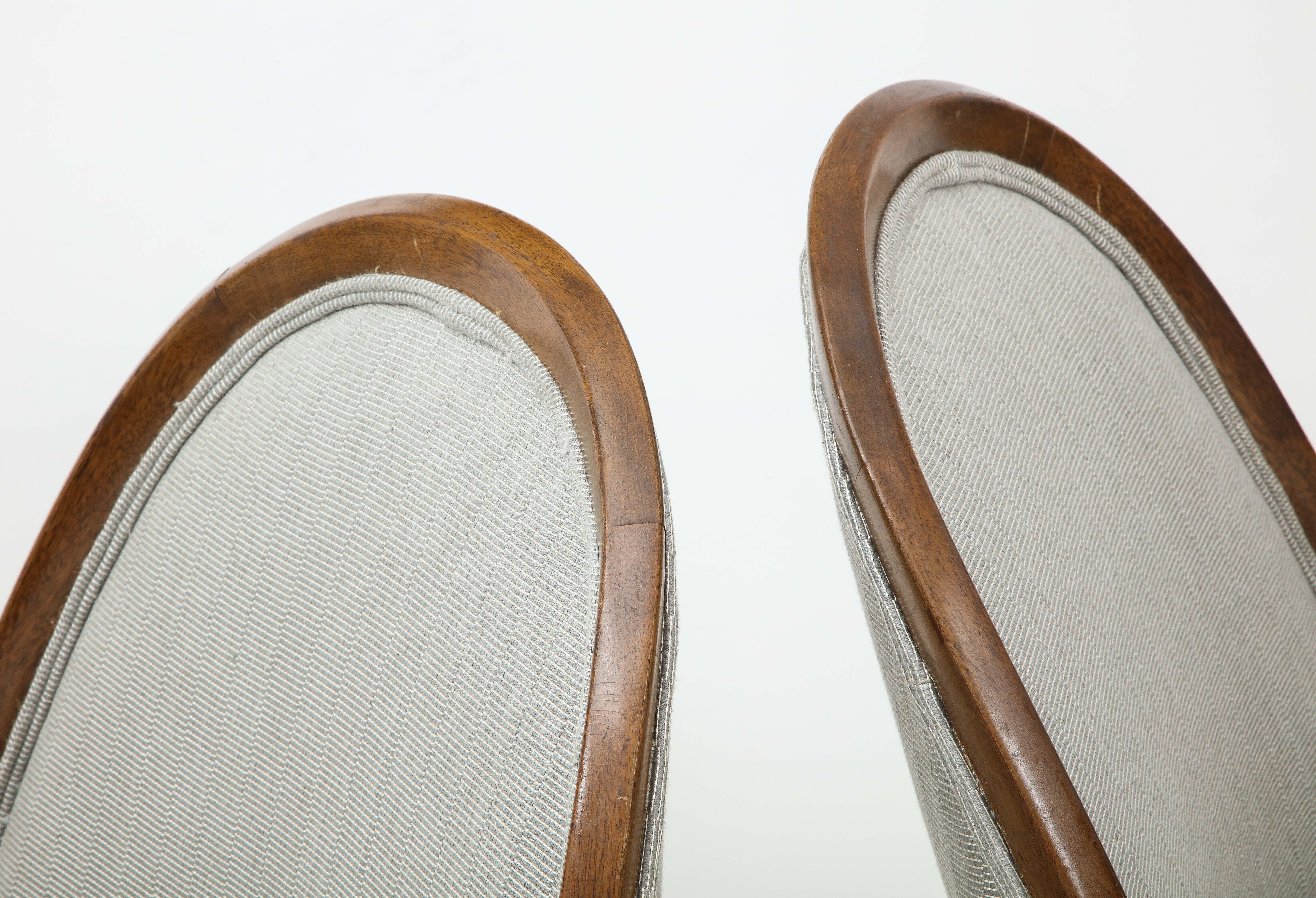 Pair of Midcentury Harvey Prober Upholstered Slipper Chairs In Good Condition In New York, NY
