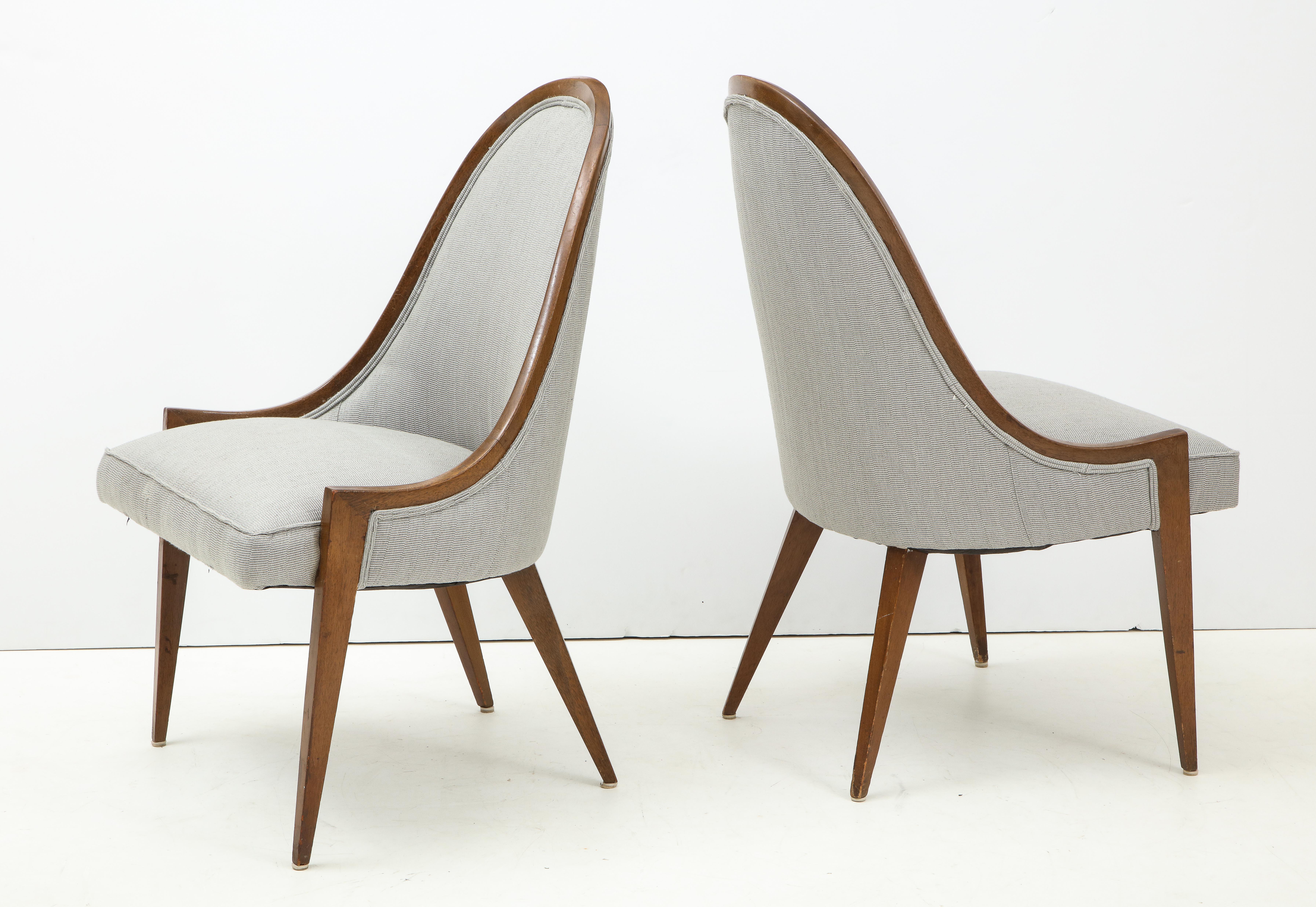 Pair of Midcentury Harvey Prober Upholstered Slipper Chairs 1