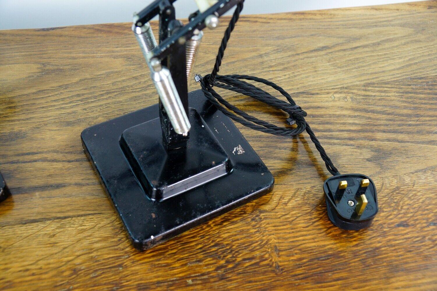 Pair of Mid Century Herbert Terry 1227 Anglepoise Lamps in Black + Rewired For Sale 3