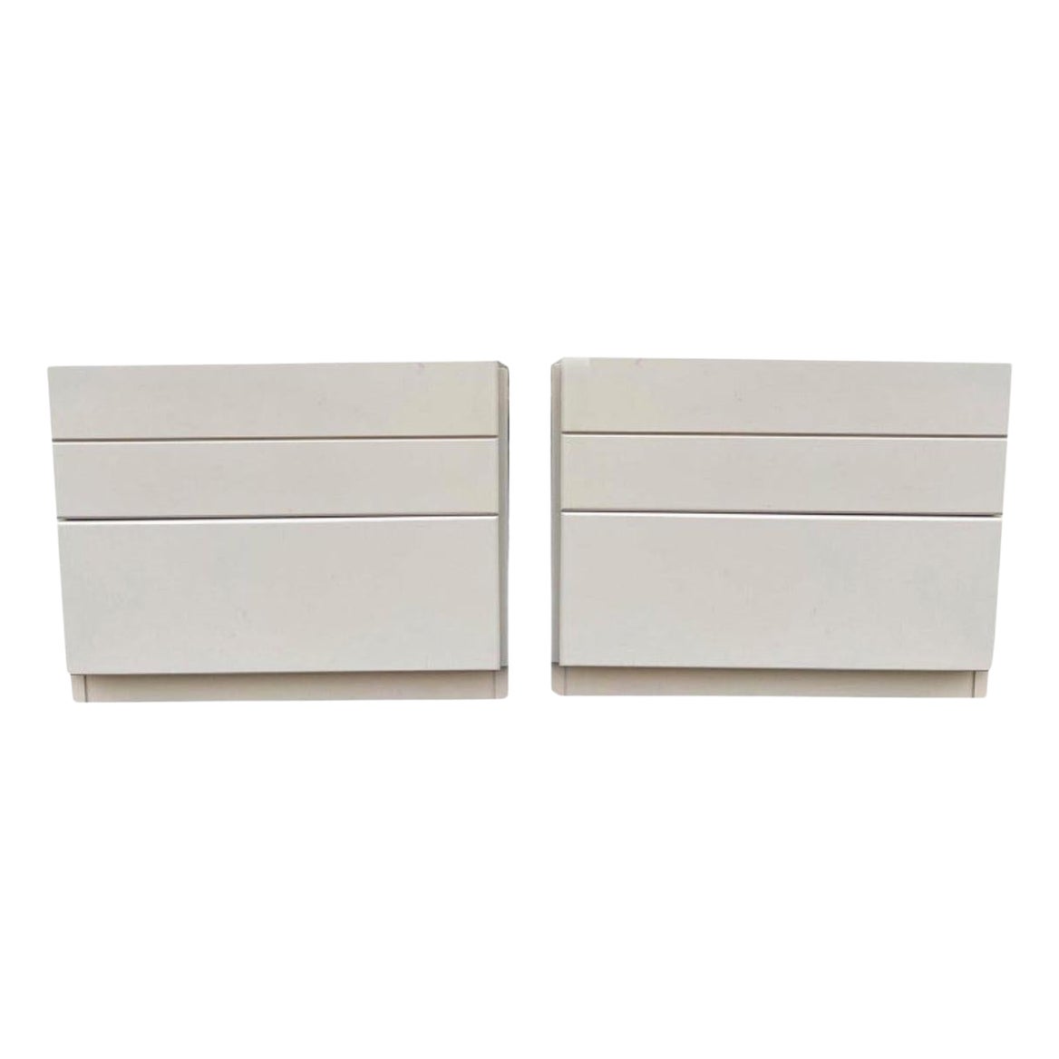 Pair of Mid Century High Gloss taupe Lacquer Lane Nightstands 2 Drawer