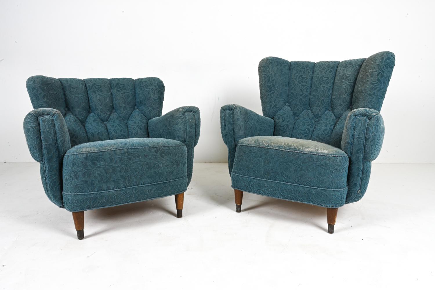 Scandinave moderne Paire de fauteuils « His & Hers » du milieu du siècle dernier dans le style de Flemming Lassen en vente