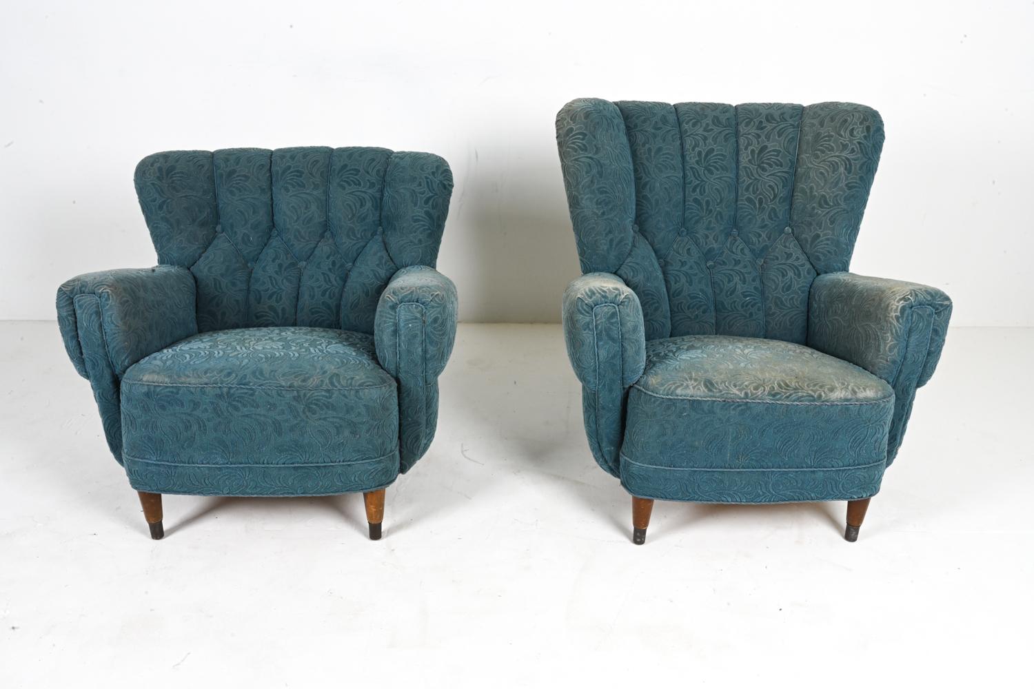 Danois Paire de fauteuils « His & Hers » du milieu du siècle dernier dans le style de Flemming Lassen en vente