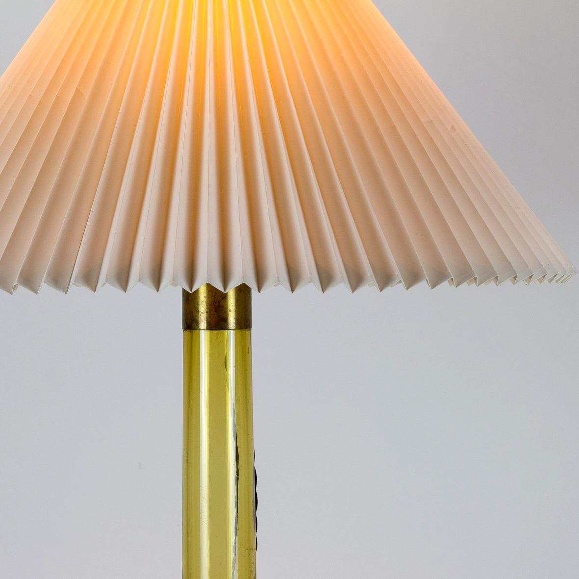 Hand-Crafted A Near Pair of Midcentury Holmegaard Glass Table Lamps, Le Klint, Denmark, 1960s
