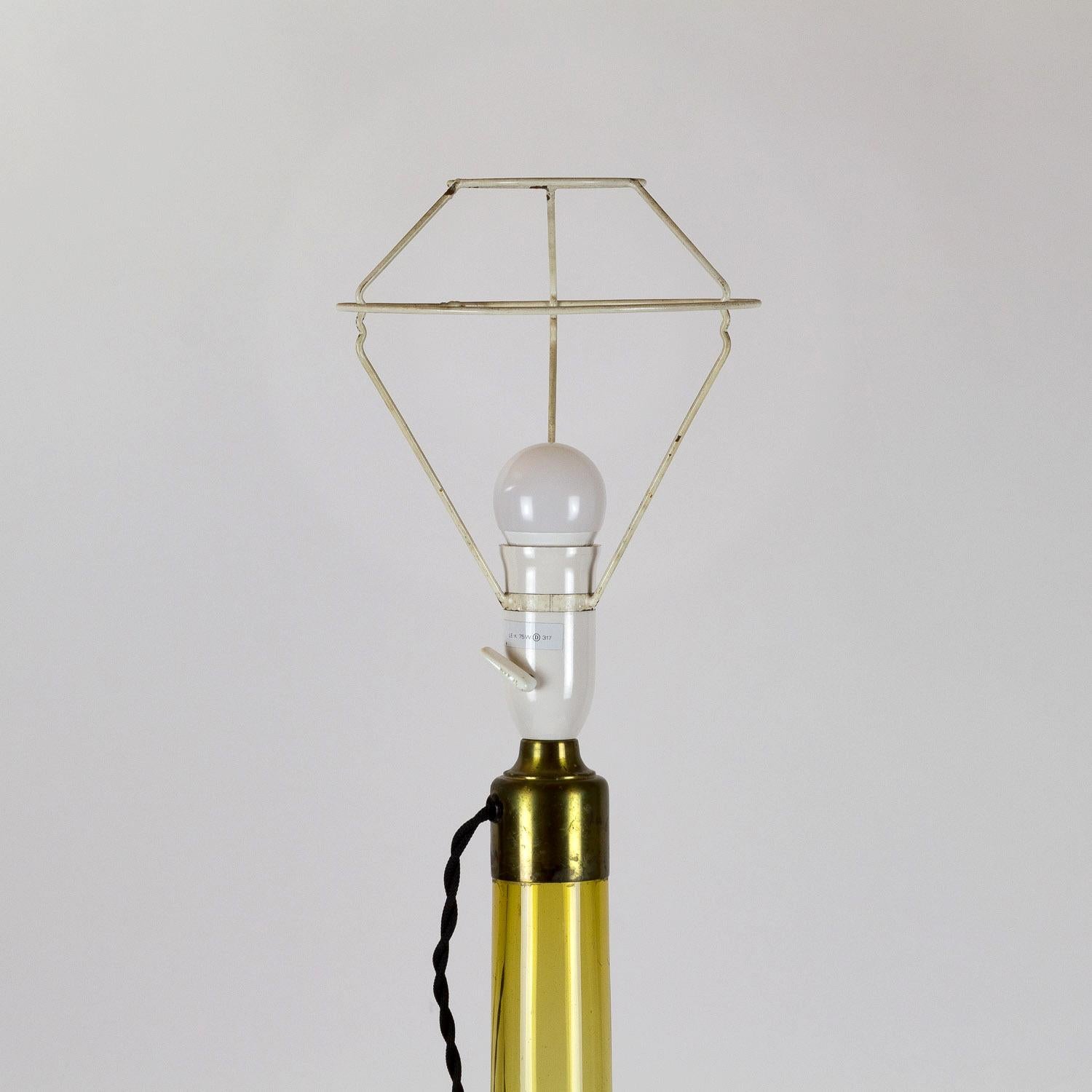 Blown Glass A Near Pair of Midcentury Holmegaard Glass Table Lamps, Le Klint, Denmark, 1960s