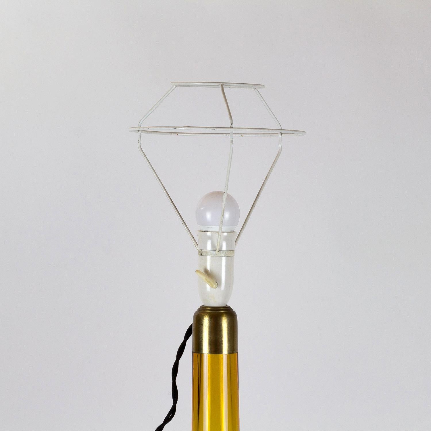 A Near Pair of Midcentury Holmegaard Glass Table Lamps, Le Klint, Denmark, 1960s 1