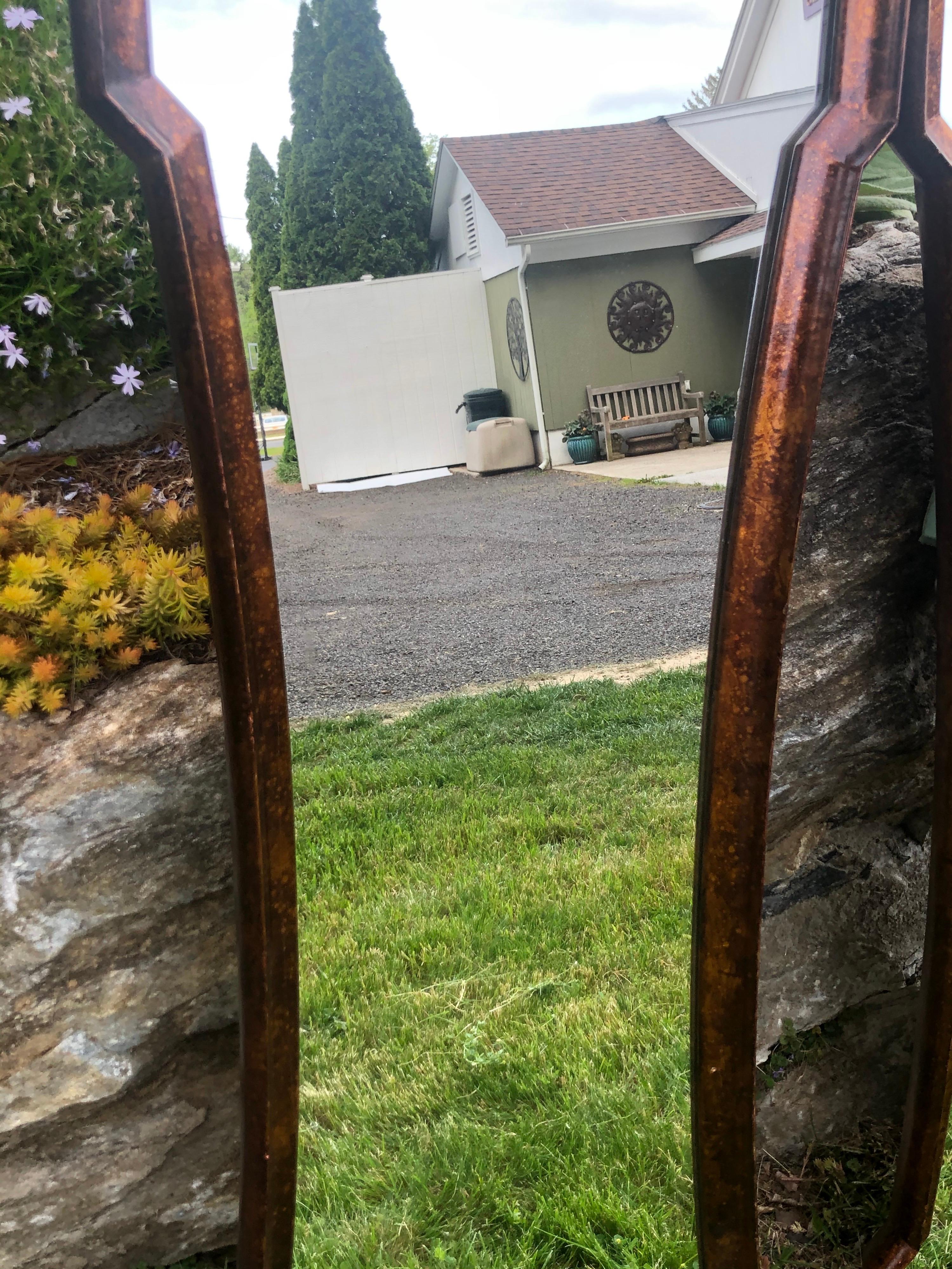 Pair of Mid Century Hourglass Mirrors attributed to Weiman For Sale 5