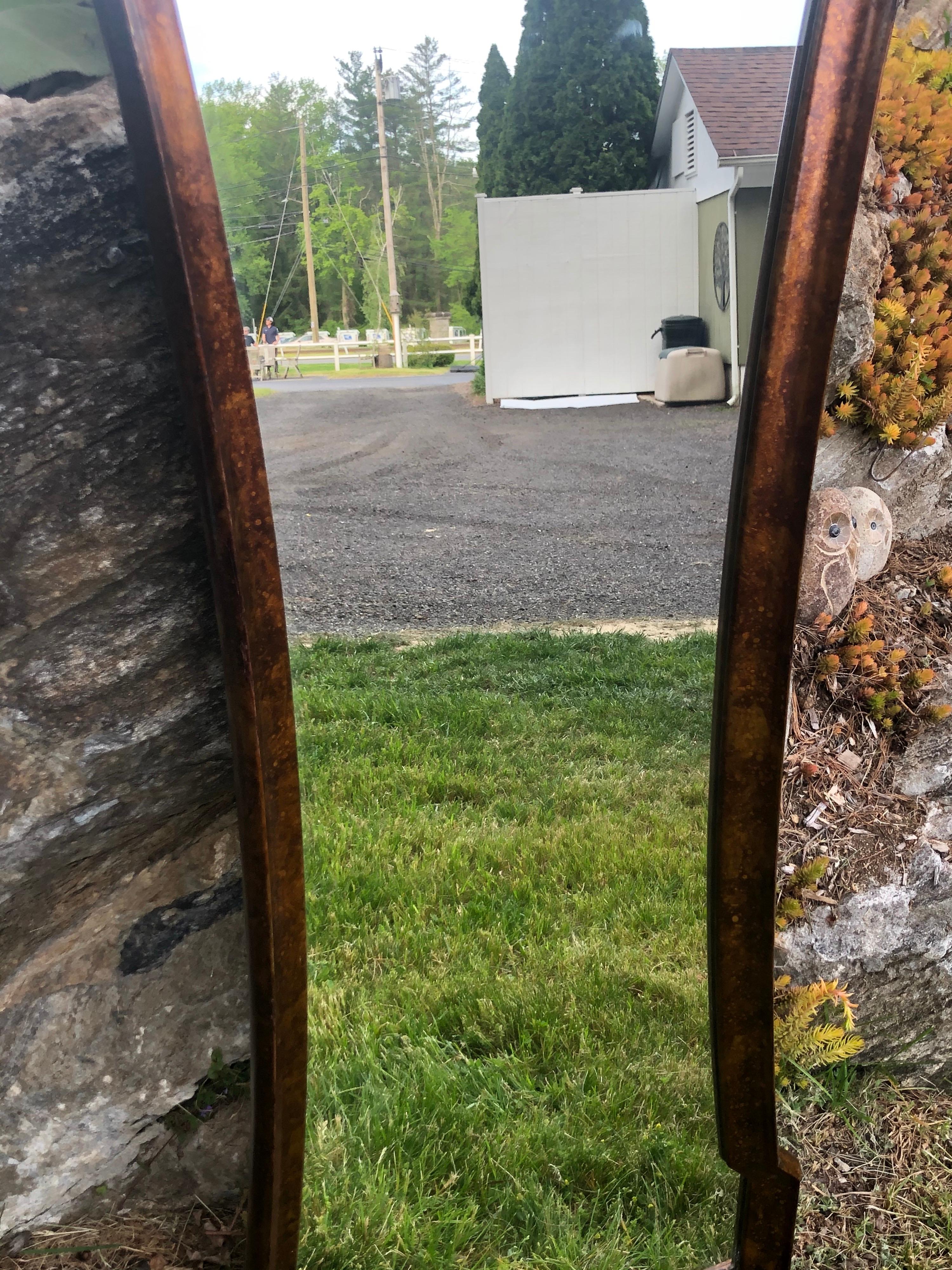 Pair of Mid Century Hourglass Mirrors attributed to Weiman For Sale 8