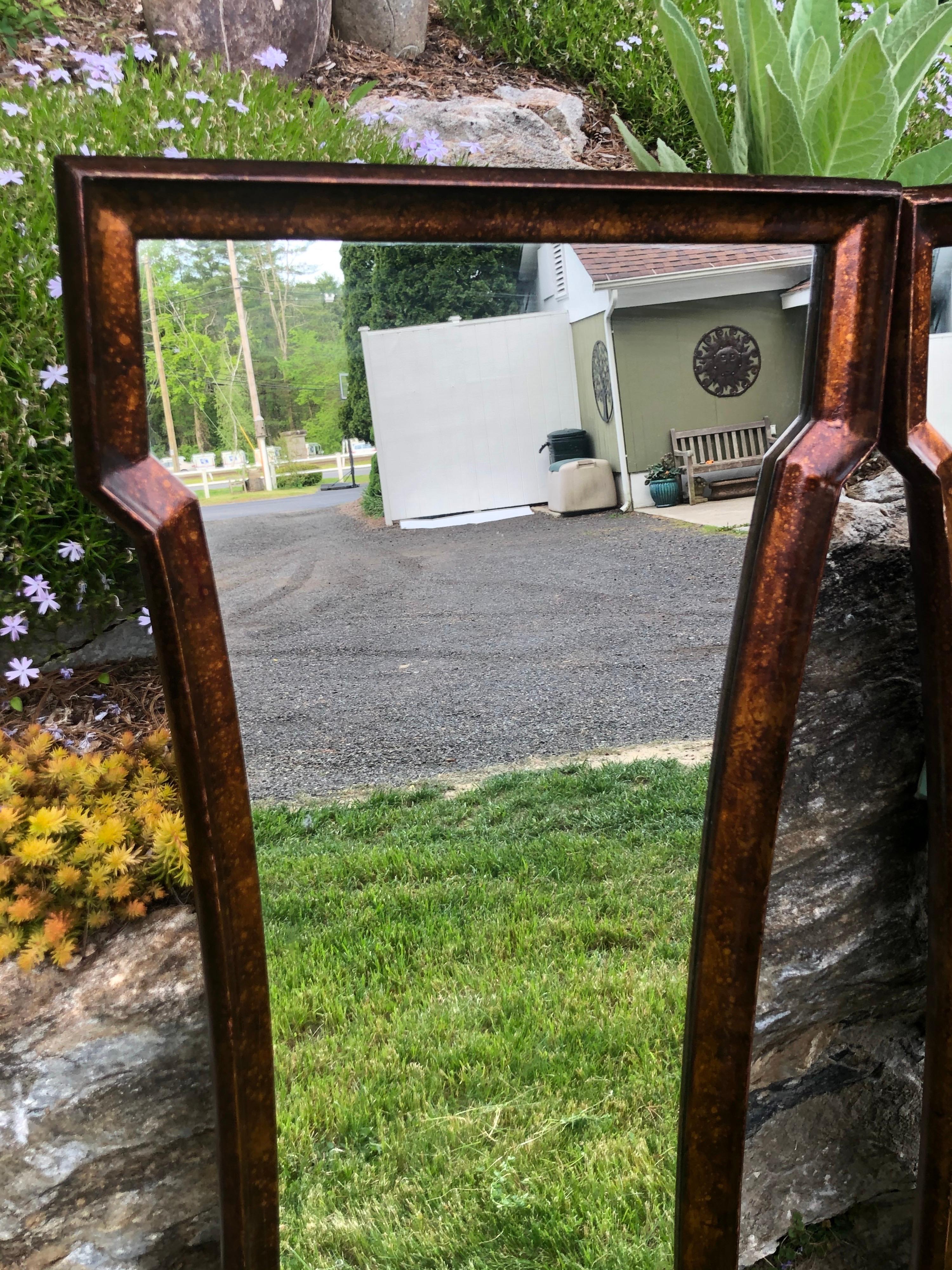 Pair of Mid Century Hourglass Mirrors attributed to Weiman For Sale 12