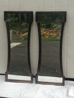 Pair of Mid Century Hourglass Mirrors attributed to Weiman