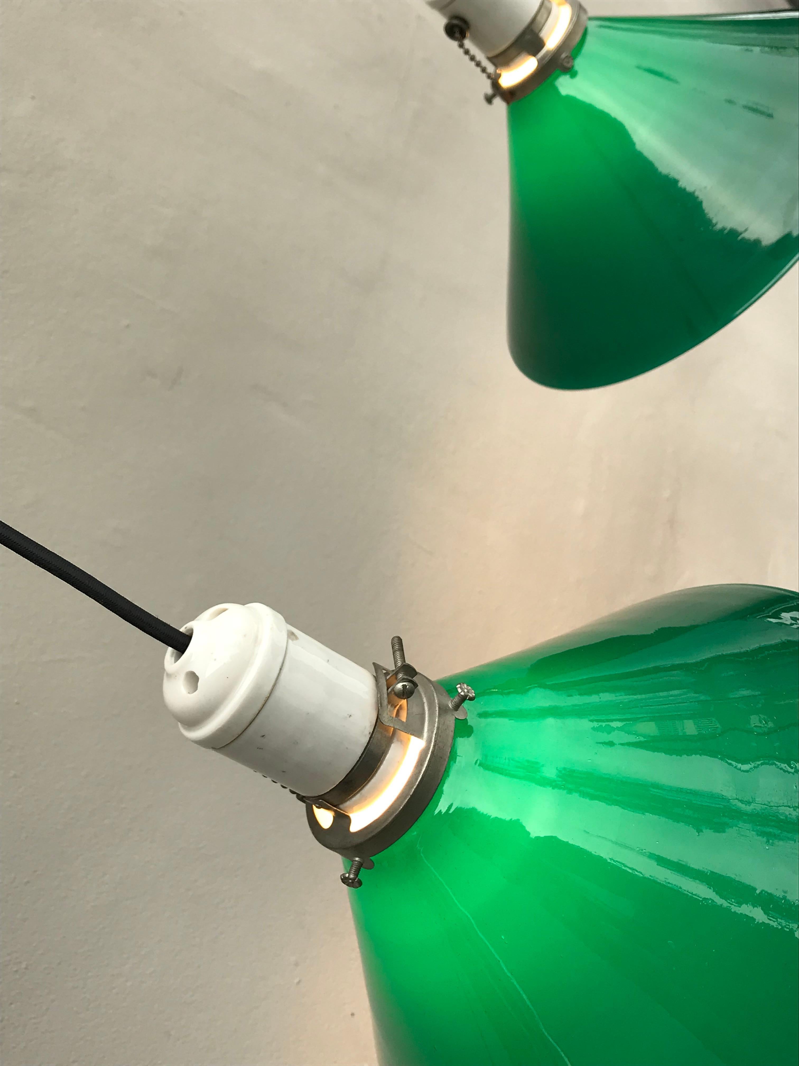 green glass pendant lighting