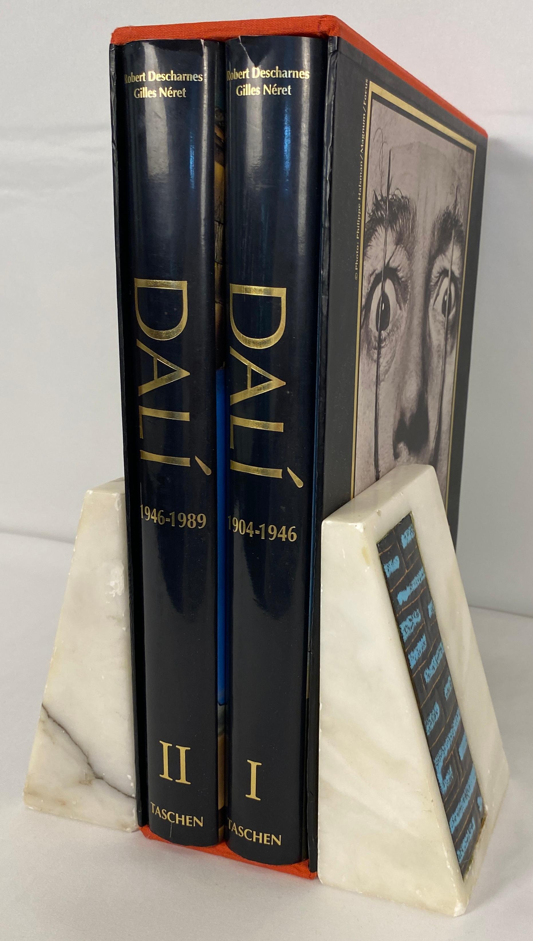 Pair of Mid-Century Italian Abstract Marble and Ceramic Bookends In Good Condition For Sale In Miami, FL