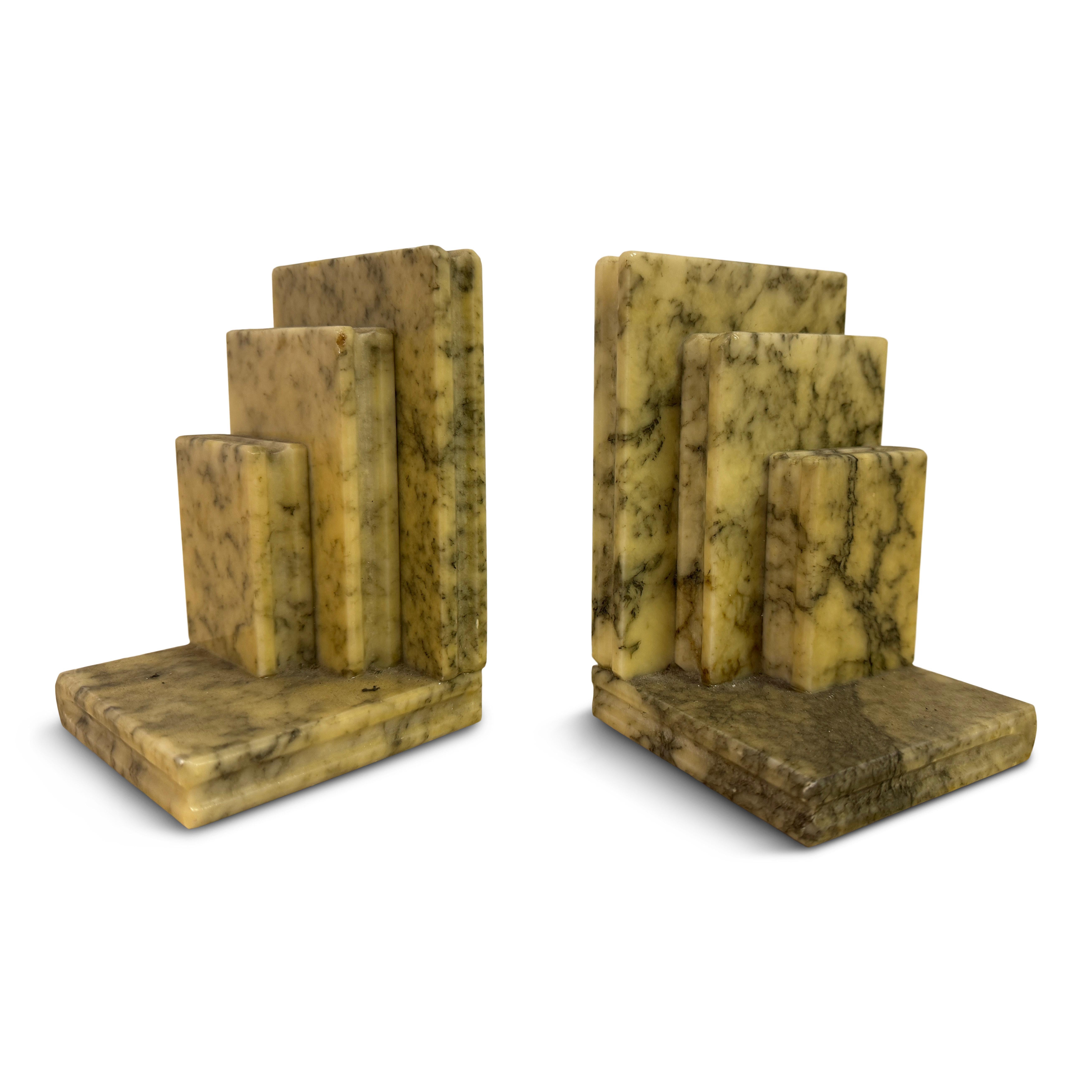 Pair of Mid Century Italian Alabaster Bookends For Sale 7