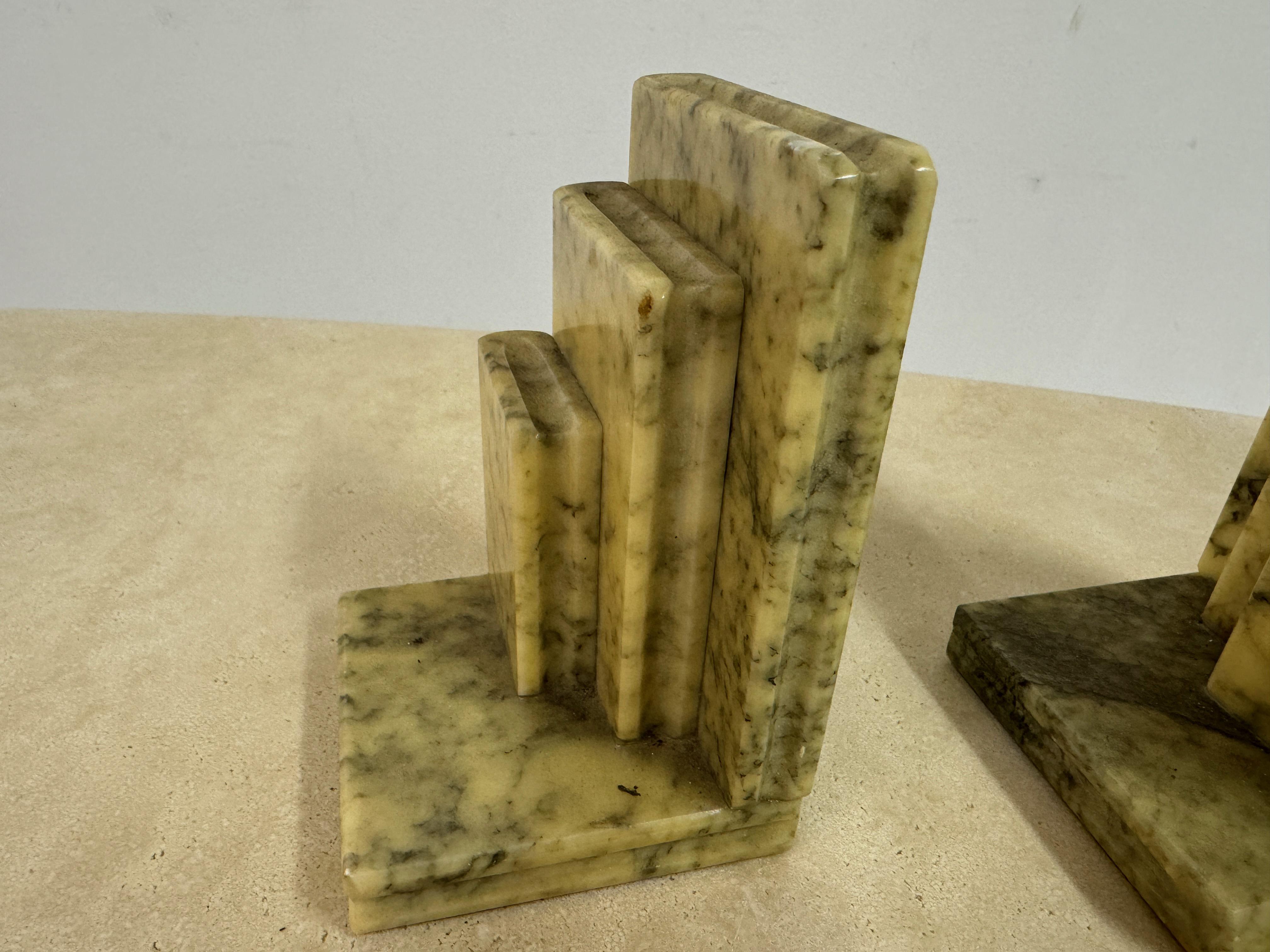 Pair of Mid Century Italian Alabaster Bookends For Sale 1