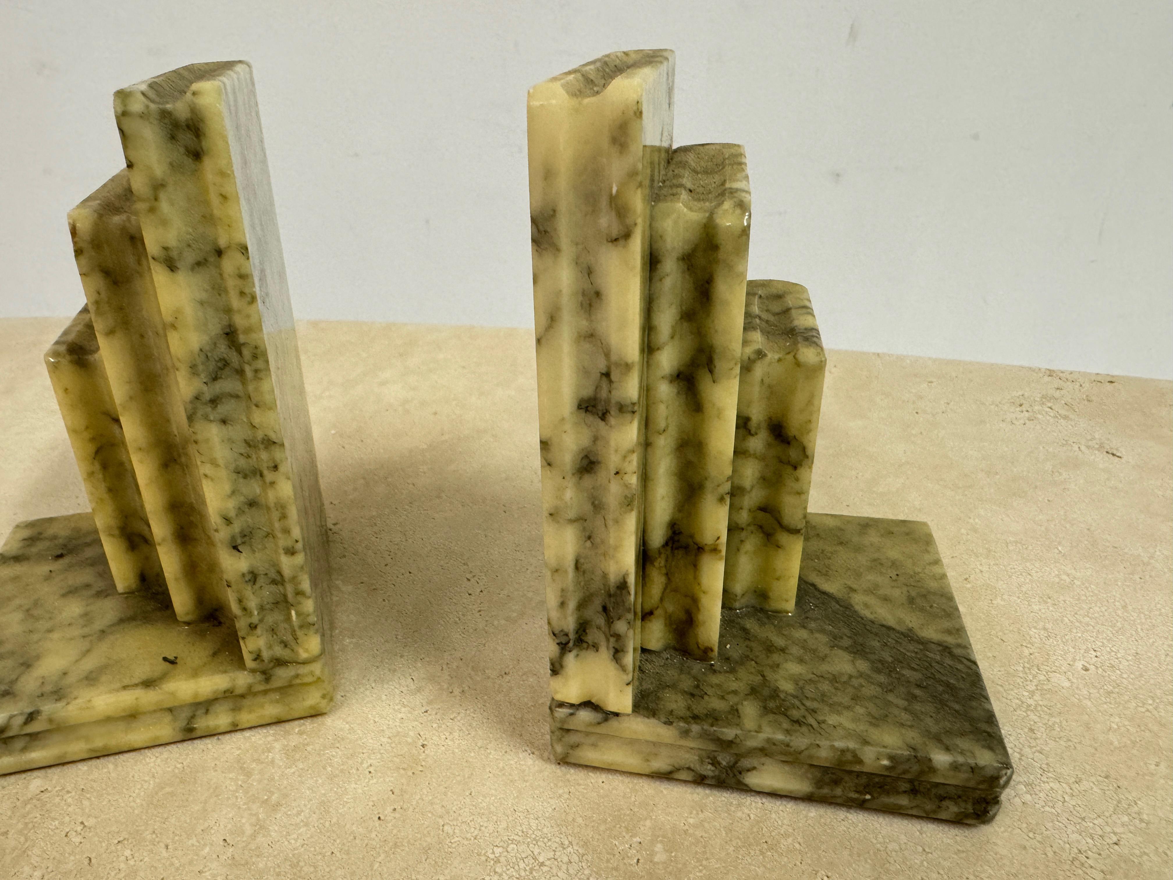 Pair of Mid Century Italian Alabaster Bookends For Sale 2