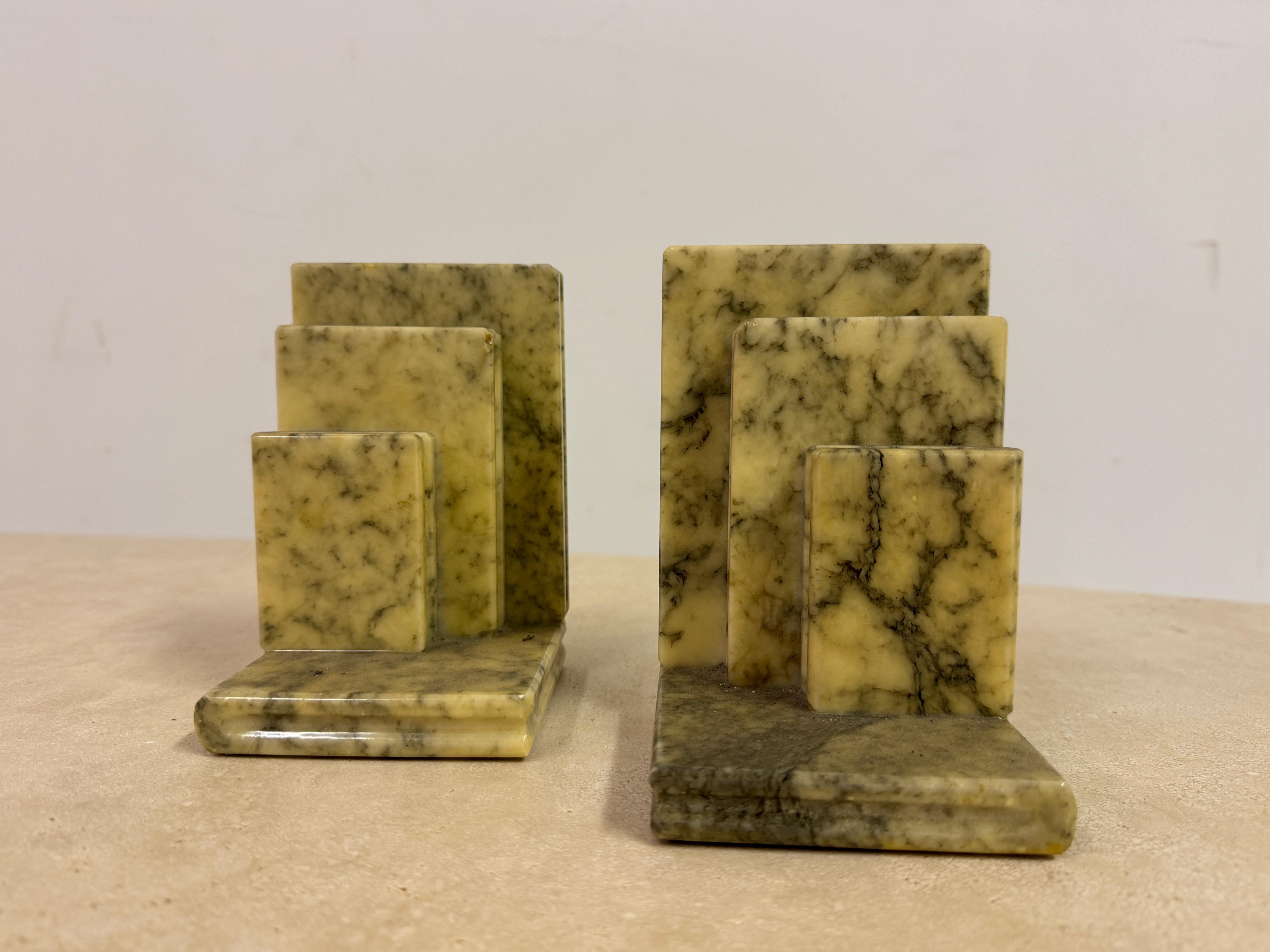 Pair of Mid Century Italian Alabaster Bookends For Sale 4
