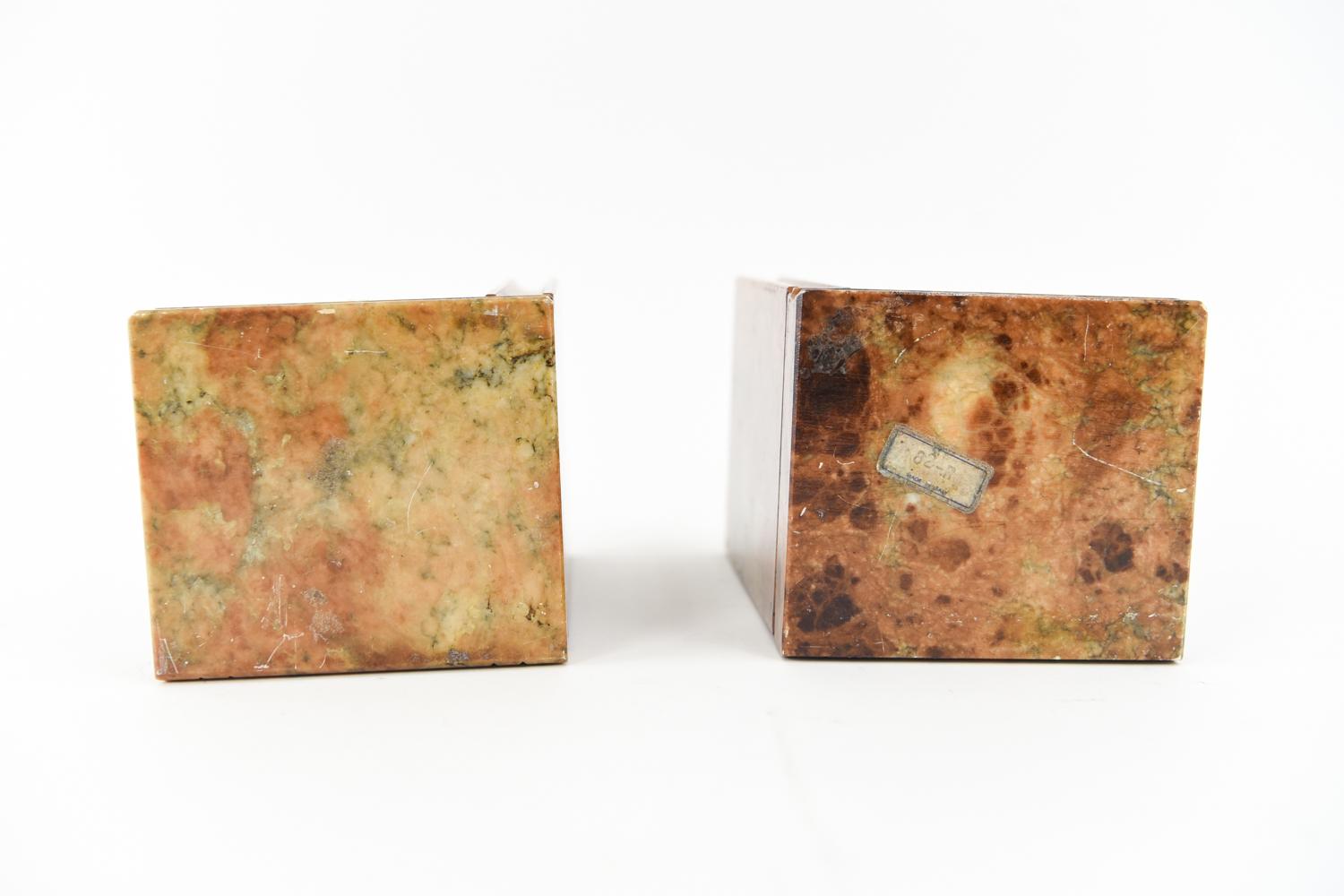 Pair of Midcentury Italian Alabaster Stacked-Book Bookends, Manner of Noymer 2