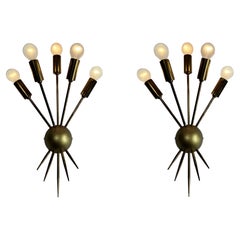 Pair of Mid-Century Italian Appliques Stilnovo Attr., 1950s