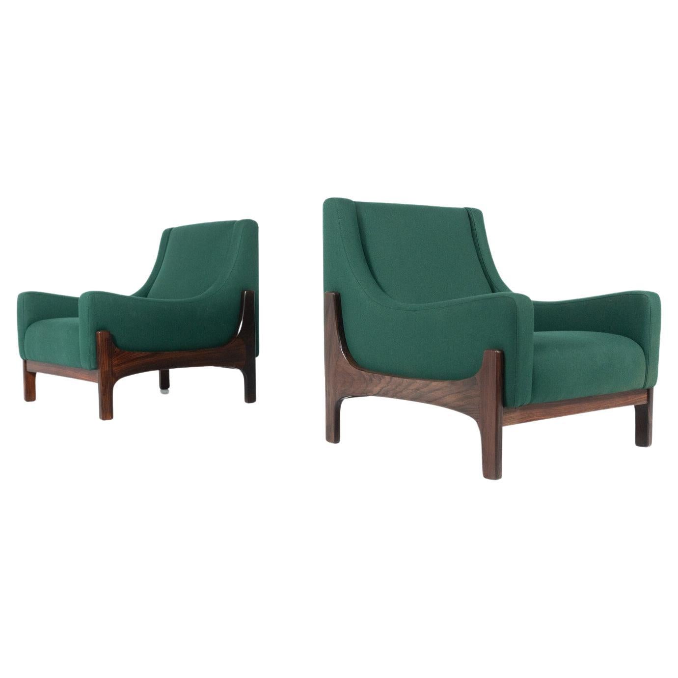 Pair of Mid-Century Italian Armchairs, 1960s - New Upholstery