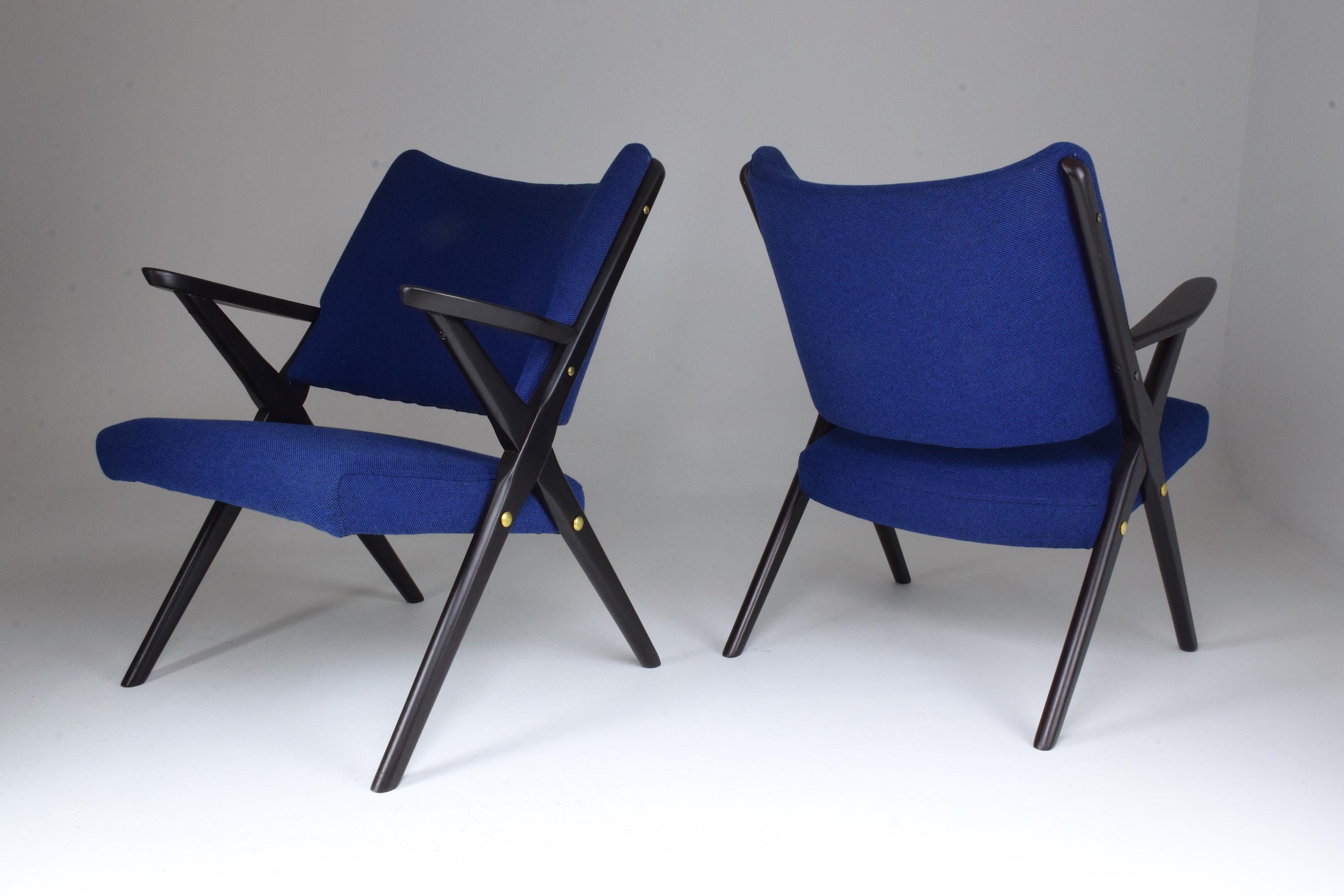 Pair of Midcentury Italian Armchairs by Dal Vera, 1950s In Good Condition In Paris, FR