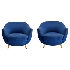 Pareja de sillones italianos de mediados de siglo de Isa, Personalizables