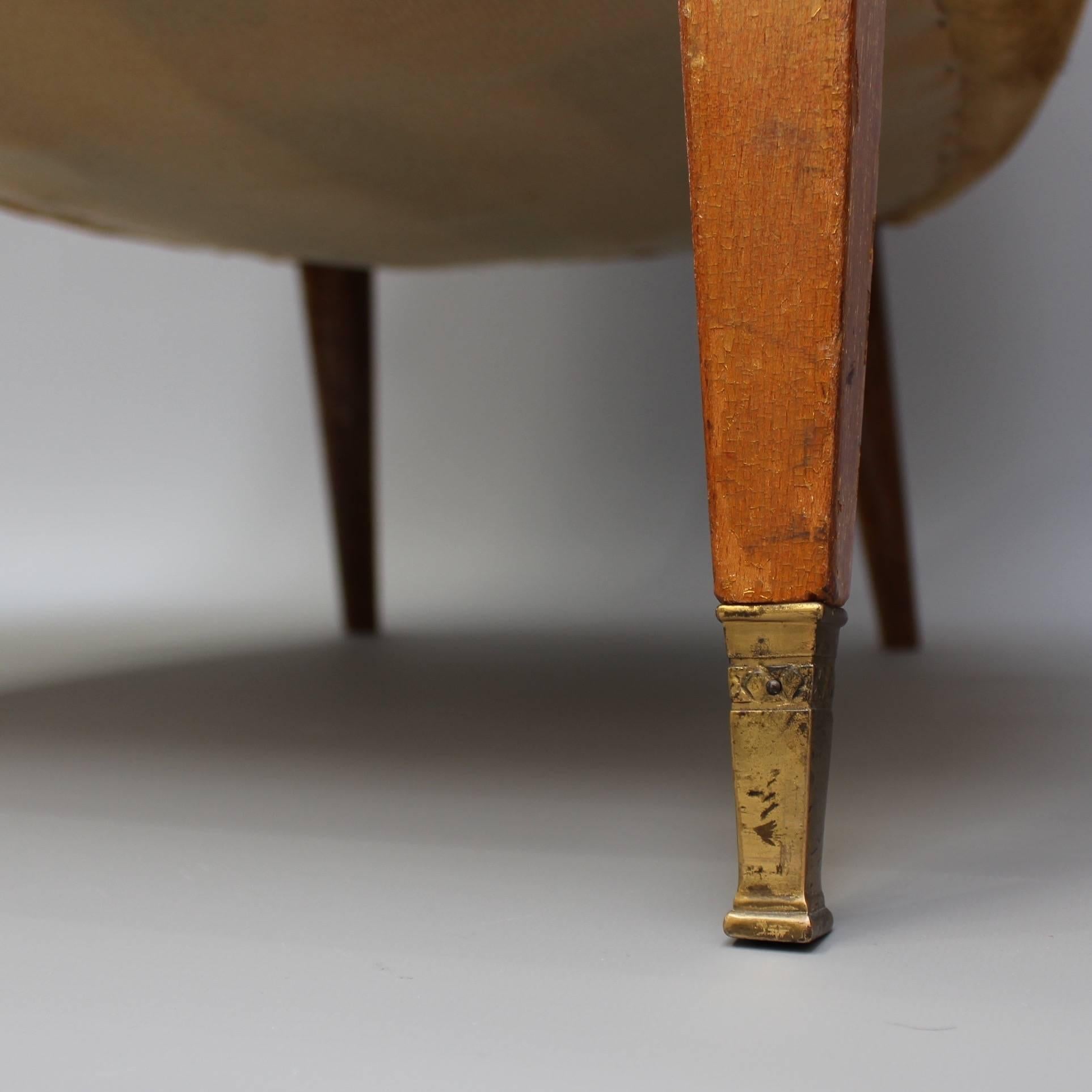 Pair of Mid-Century Italian Armchairs in Golden Velvet, circa 1950s 5