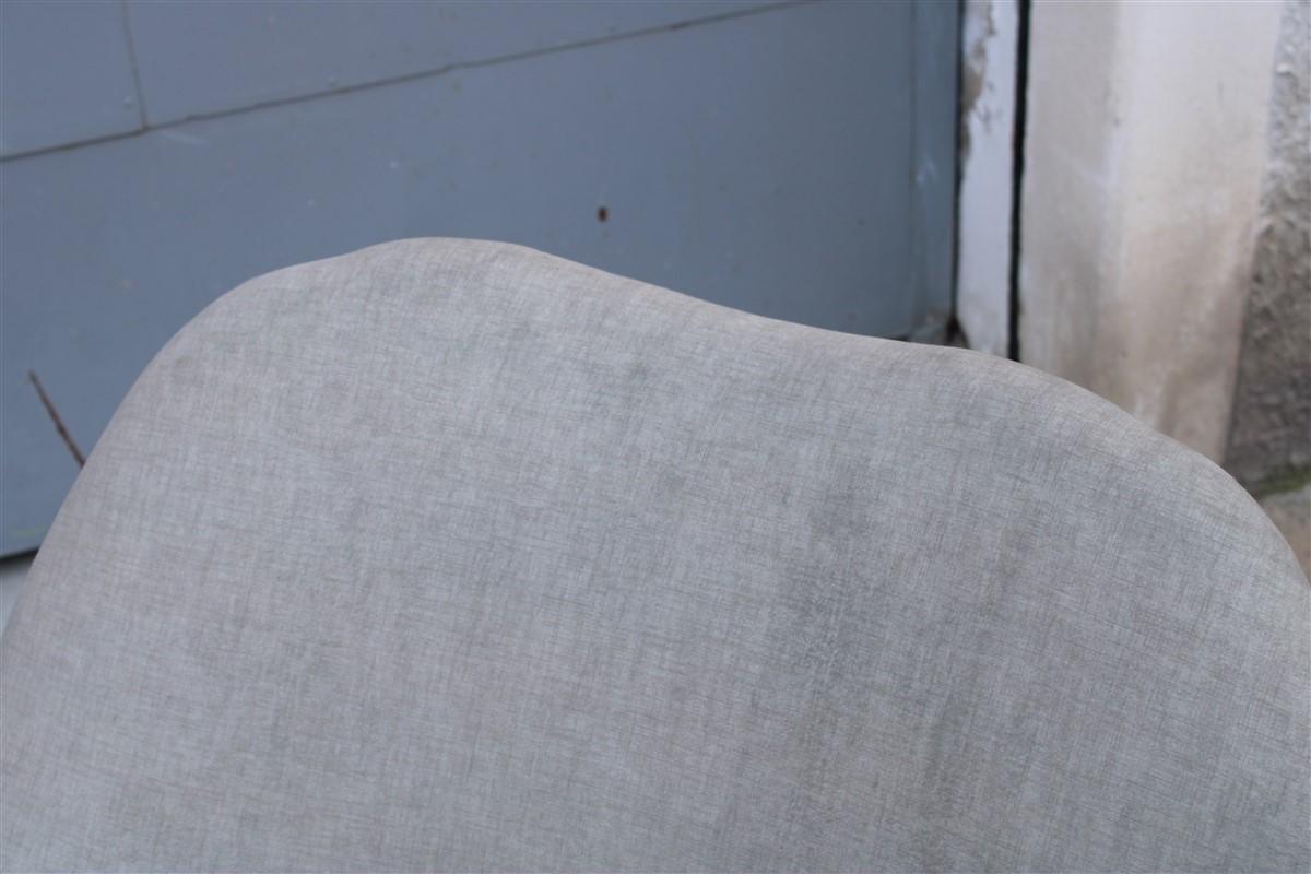 Pair of Midcentury Italian Armchairs in Ico Parisi Style Gray Velvet For Sale 8