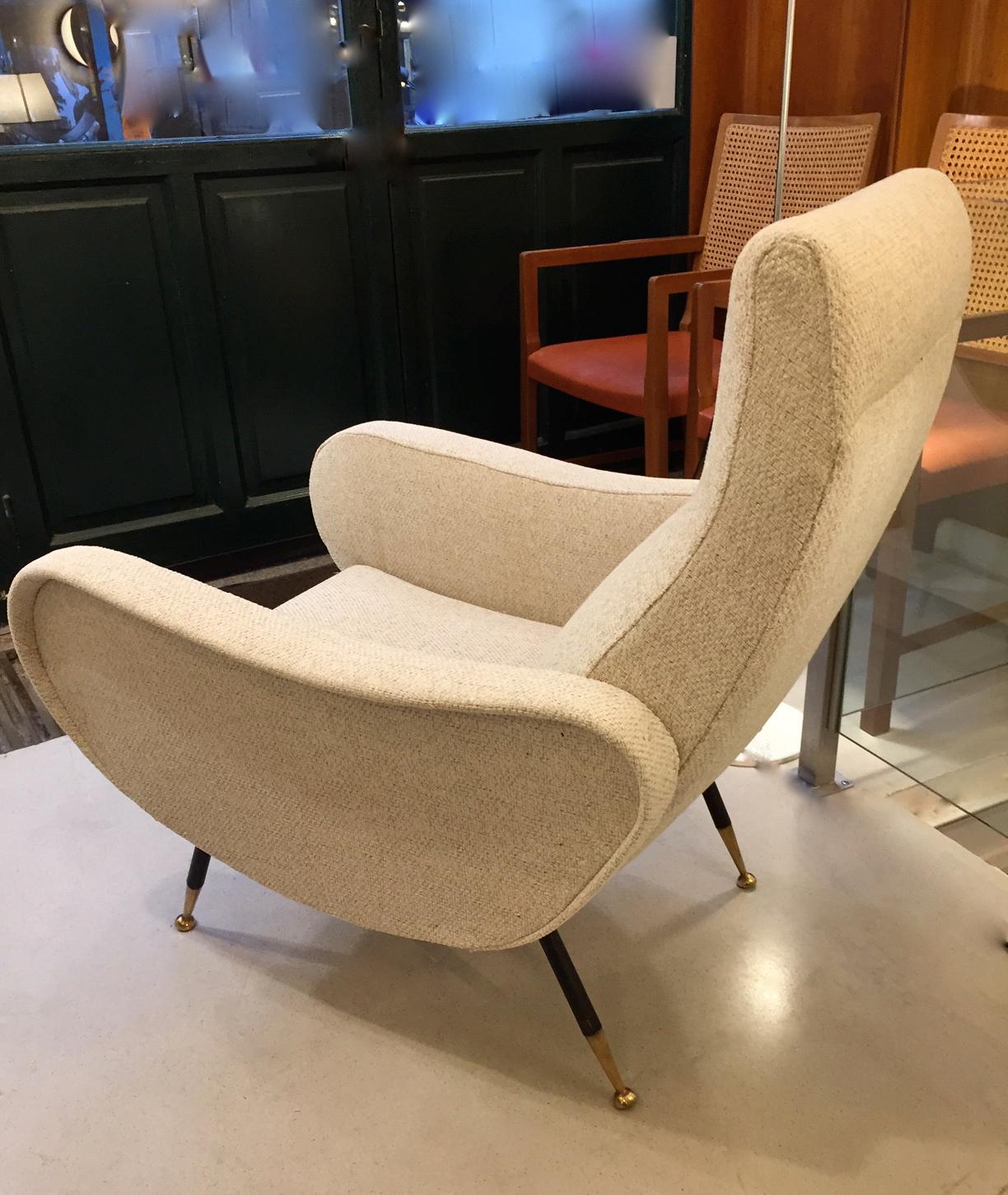 Mid-Century Modern Pair of Mid-Century Italian Armchairs Marco Zanuso Style