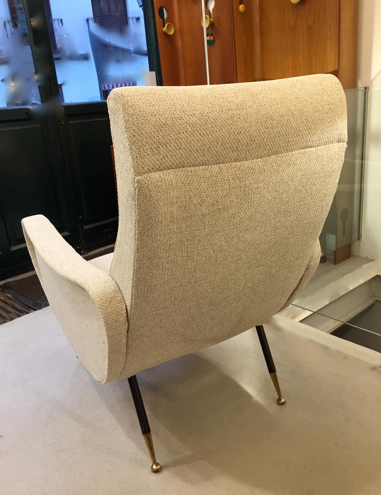 Pair of Mid-Century Italian Armchairs Marco Zanuso Style In Good Condition In Madrid, ES