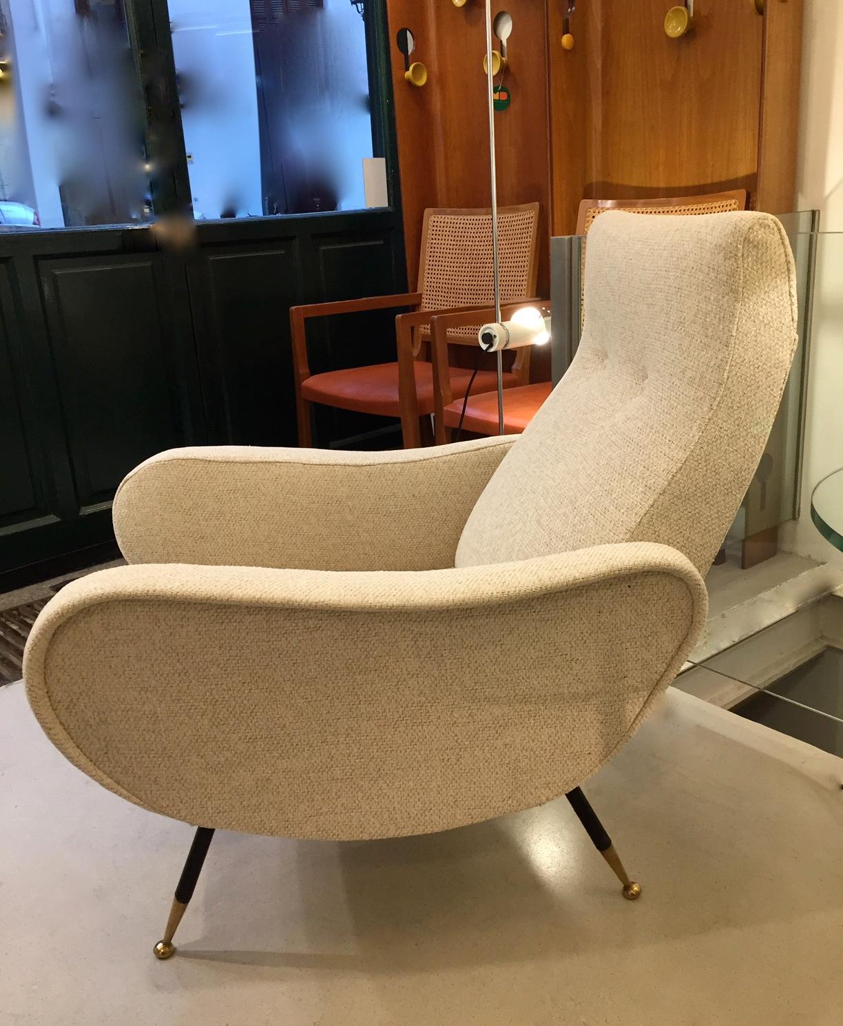 Mid-20th Century Pair of Mid-Century Italian Armchairs Marco Zanuso Style