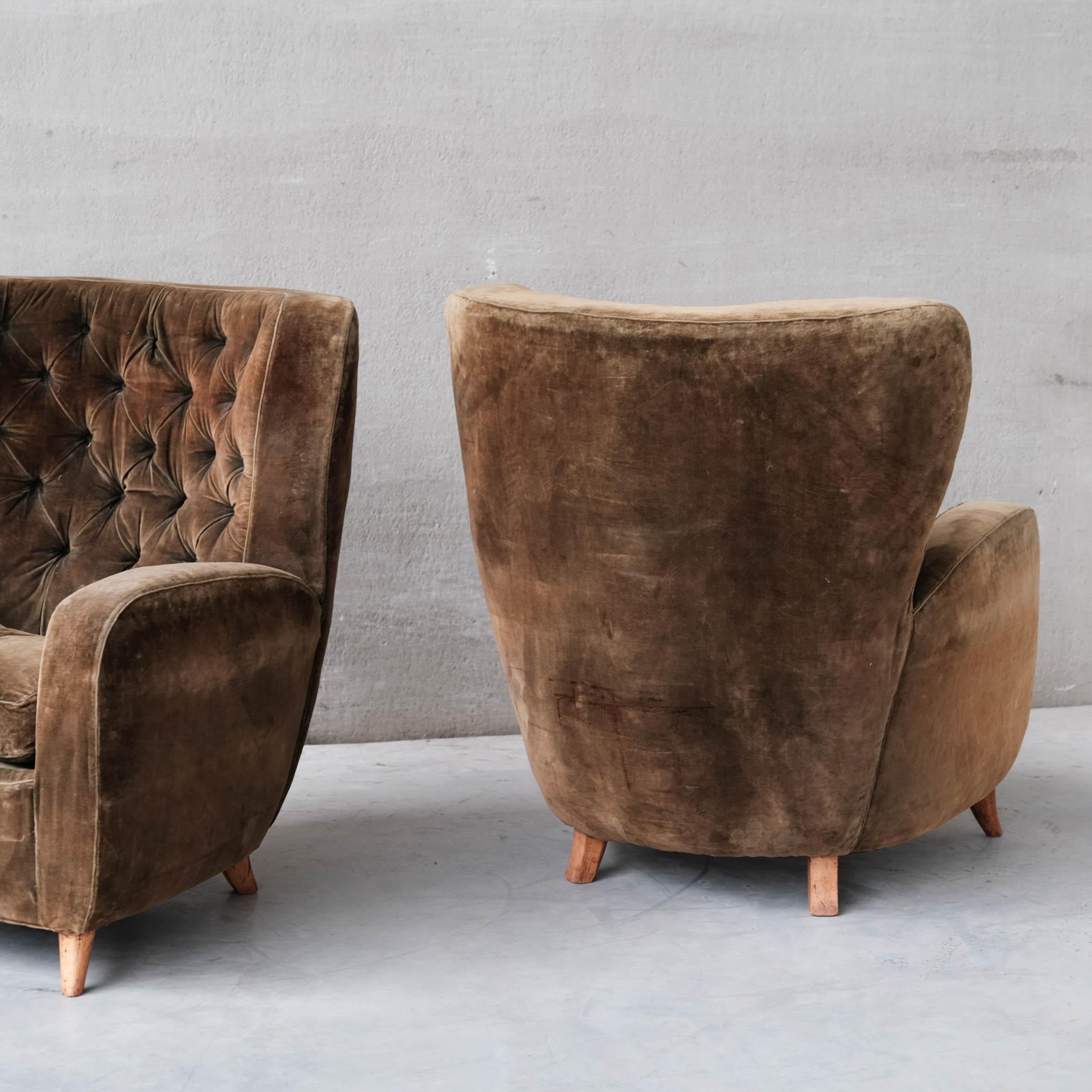 Pair of Mid-Century Italian Armchairs, 'Upholstery Project' 3