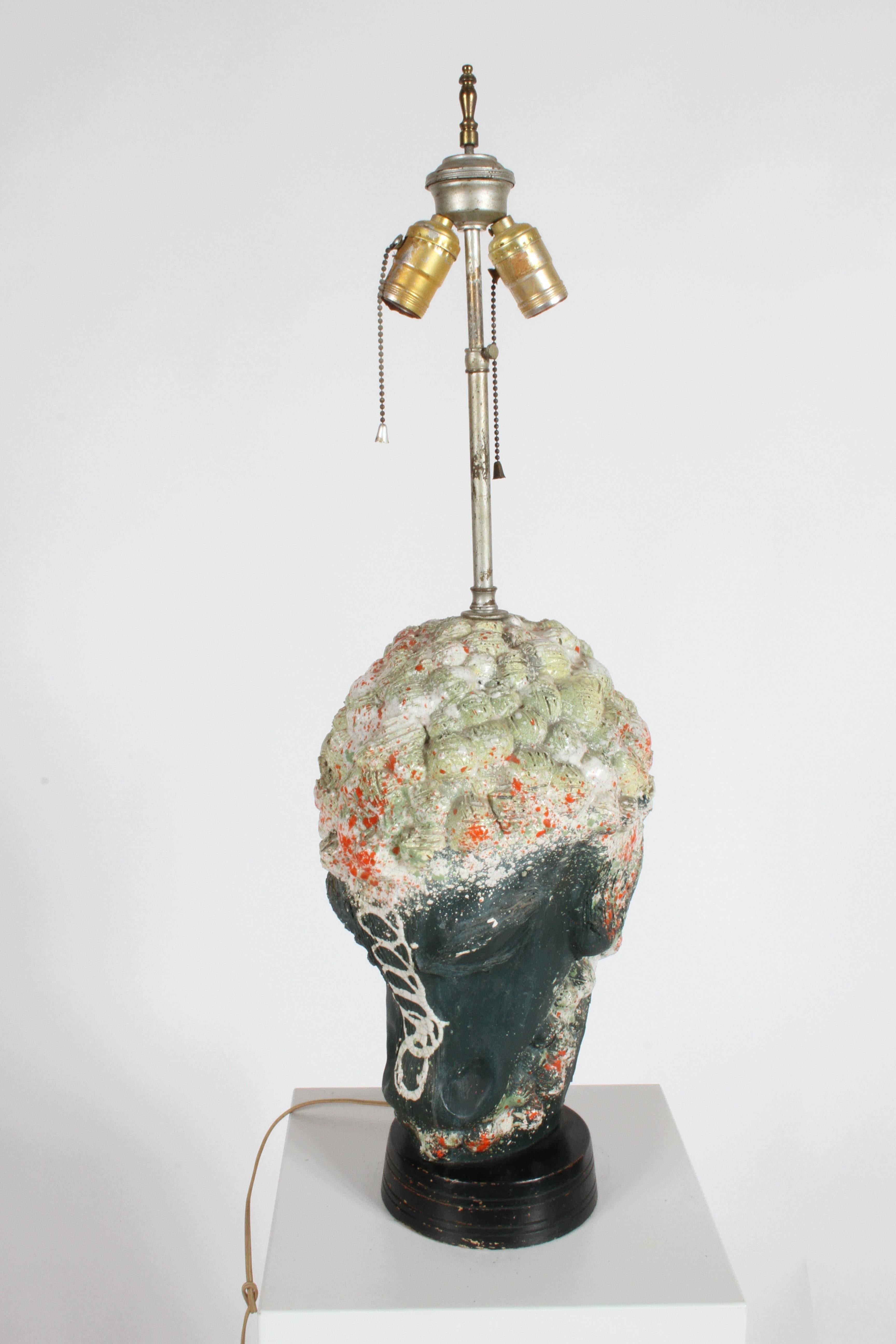 Paire de lampes de table en poterie artistique italienne abstraite à tête de cheval du milieu du siècle dernier  en vente 5