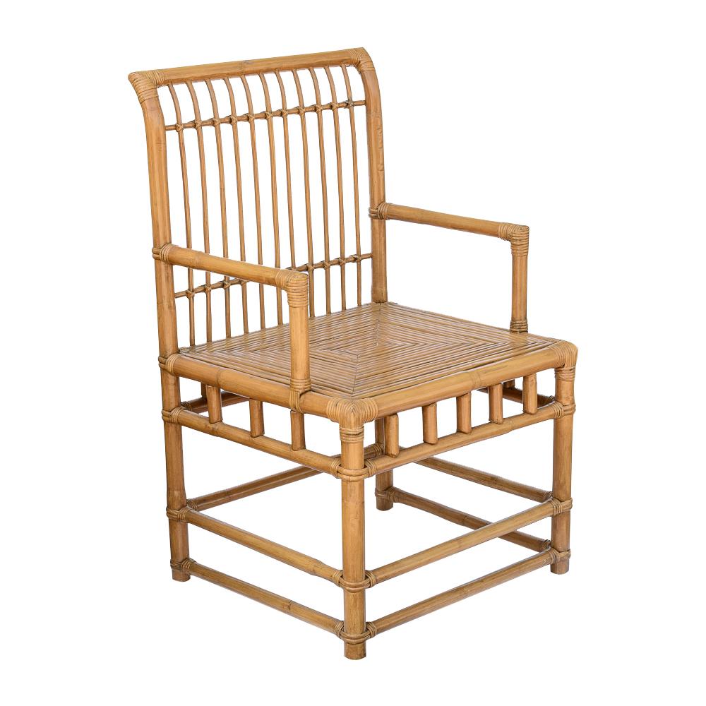 Mid-Century moderno Sedie italiane in bambù e rattan, coppia anni '70 in vendita