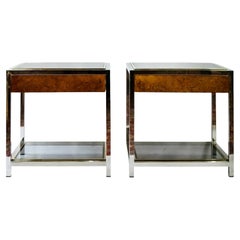 Pair of Midcentury Italian Bedside Night Stands in Romeo Rega Style, 1970s