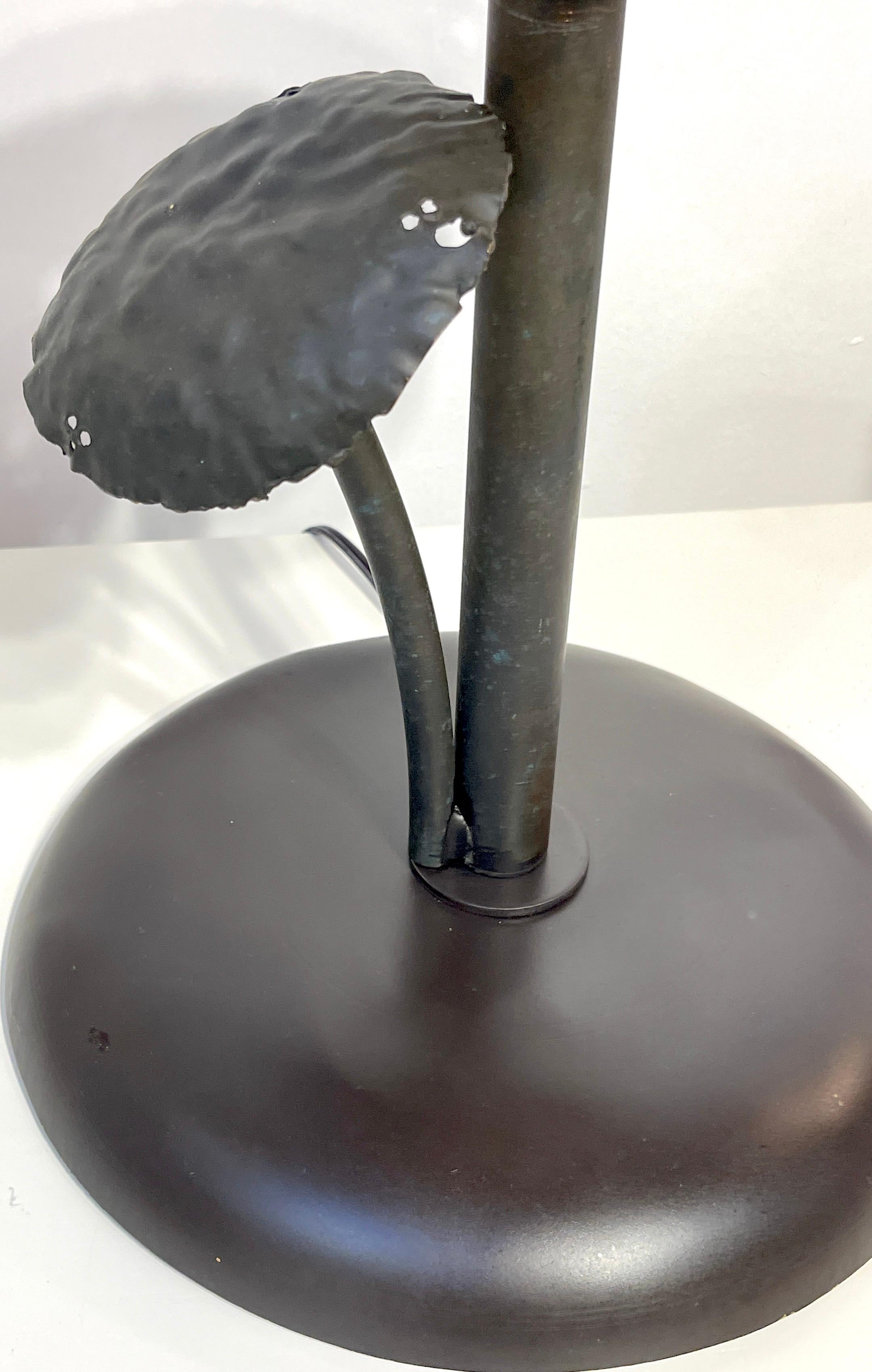 Pair of Mid-Century Italian Bronze Mushroom Lamps In Good Condition In West Palm Beach, FL