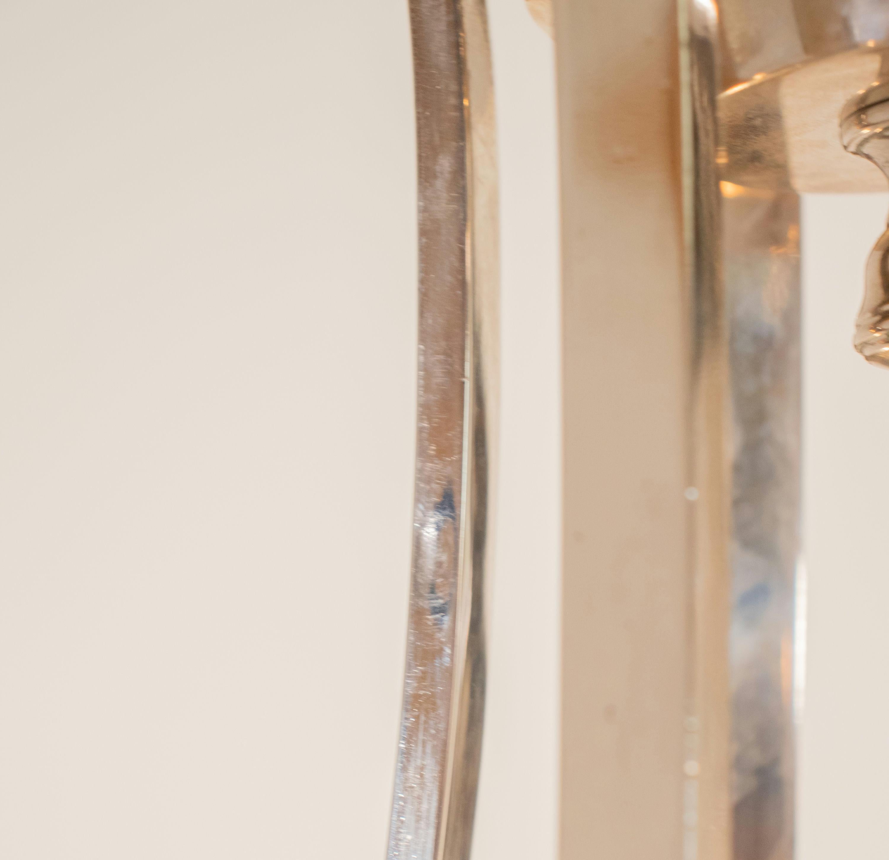 Coppia di lampadari italiani di metà secolo in cromo e Wood in vendita 4