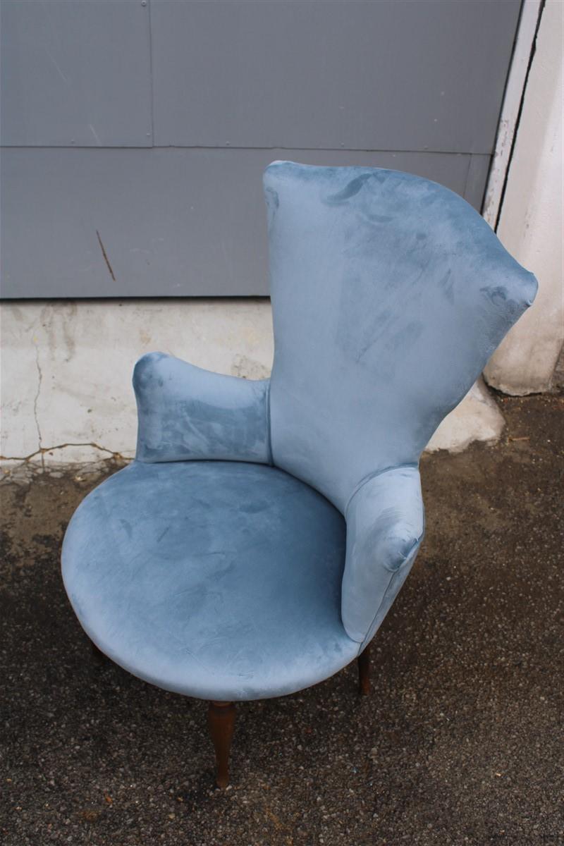 Mid-Century Modern Pair of Midcentury Italian Design Avio Color Bedroom Chairs Wood Feet For Sale