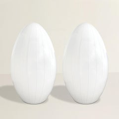Pair of Mid-Century Italian Effetre Murano Egg Lamps