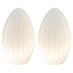 Pair of Mid-Century Italian Effetre Murano Egg Lamps