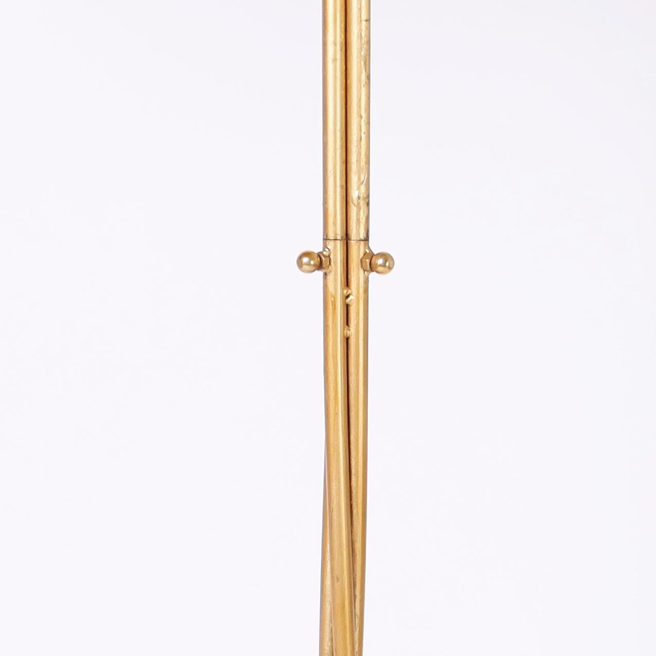 Pair of Mid Century Italian Gilt Metal Palm Tree Floor Lamps 2
