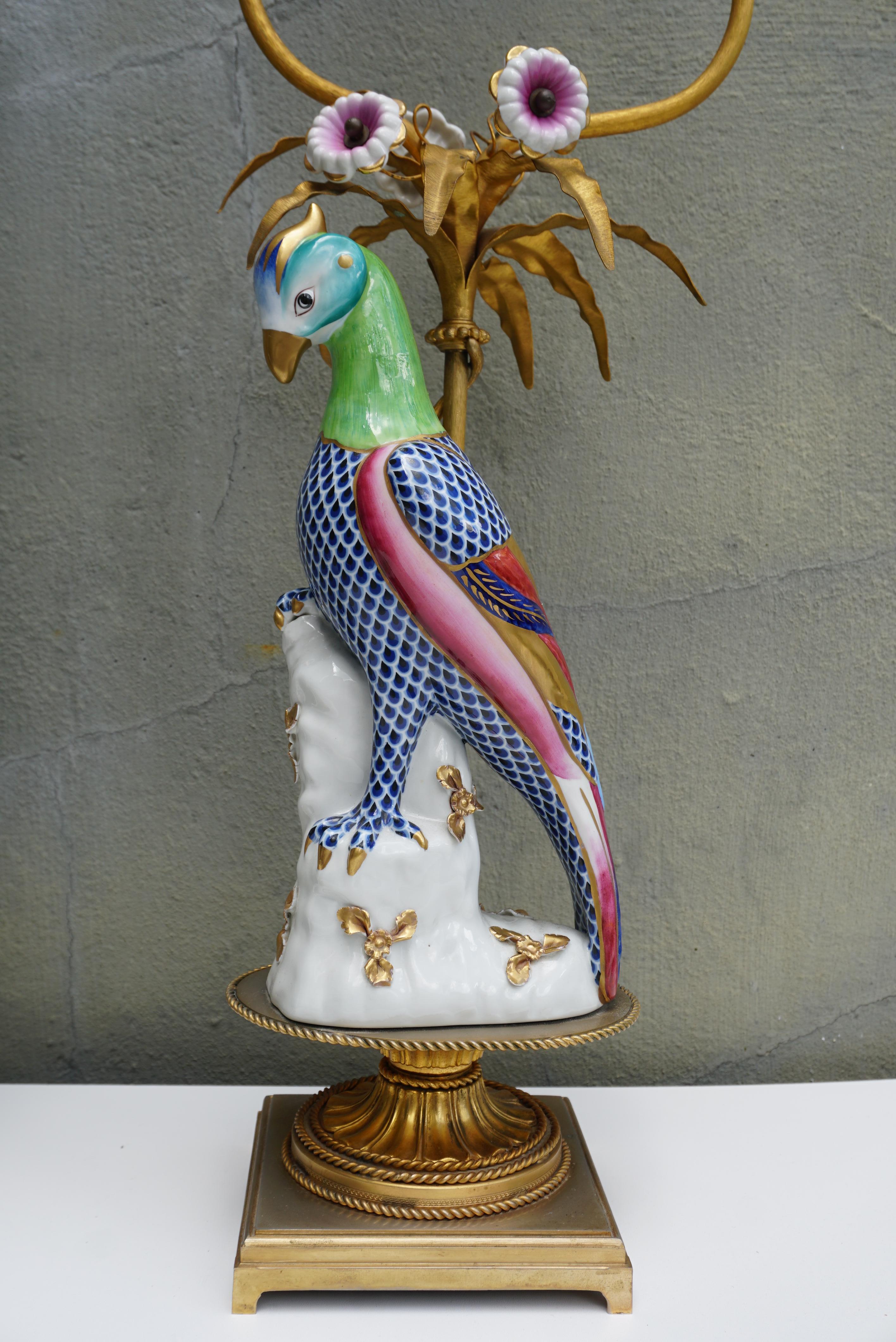 Pair of Mid Century Italian Giulia Mangani Porcelain Parrot Bird Table Lamps 8