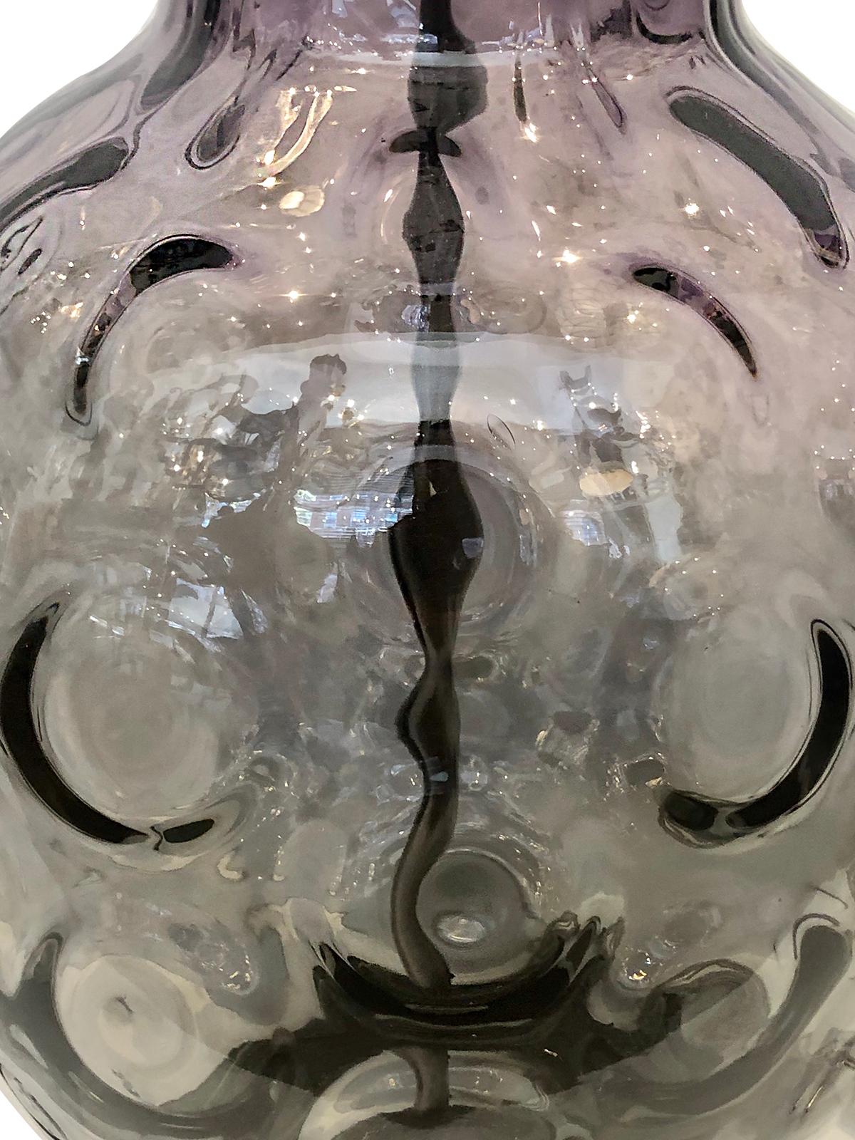 Paire de lampes de table en verre italiennes du milieu du siècle dernier Bon état - En vente à New York, NY