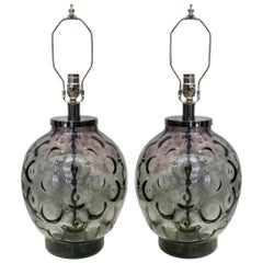 Pair of Midcentury Italian Glass Table Lamps