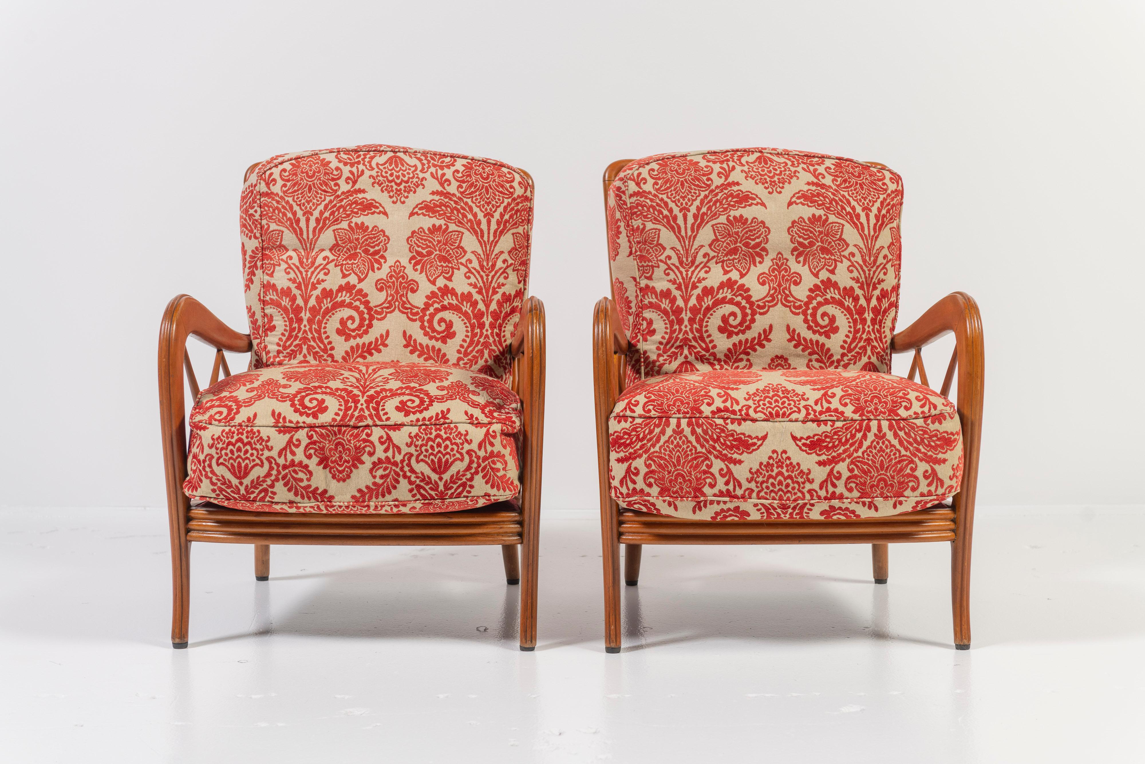 20th Century Pair of Mid-Century Italian Lounge Chairs by Paolo Buffa