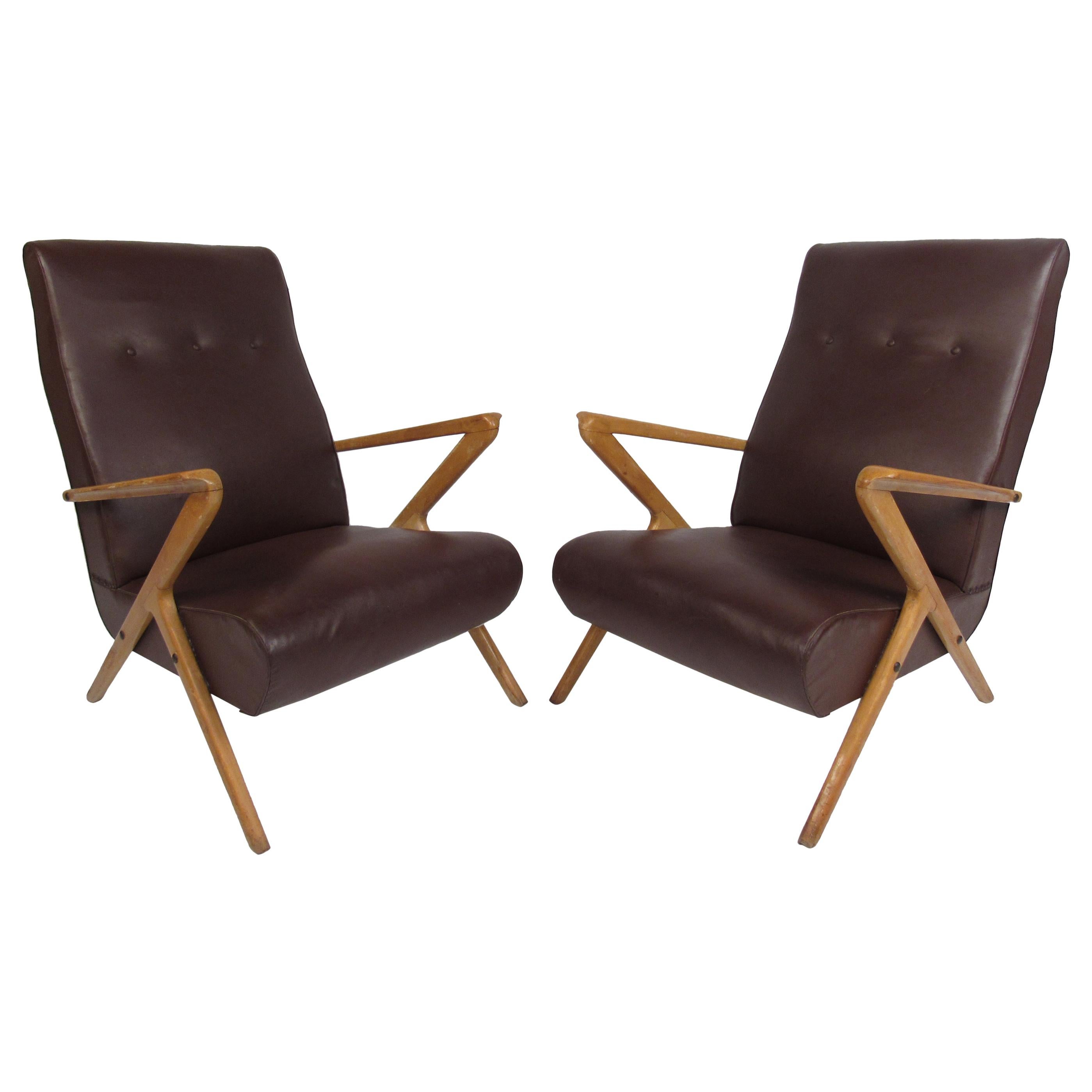 Pair of Midcentury Italian Lounge Chairs