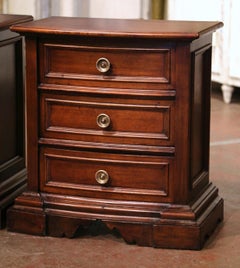 Pair of Mid-Century Italian “Mobili D'Arte” Carved Walnut Bedside Tables