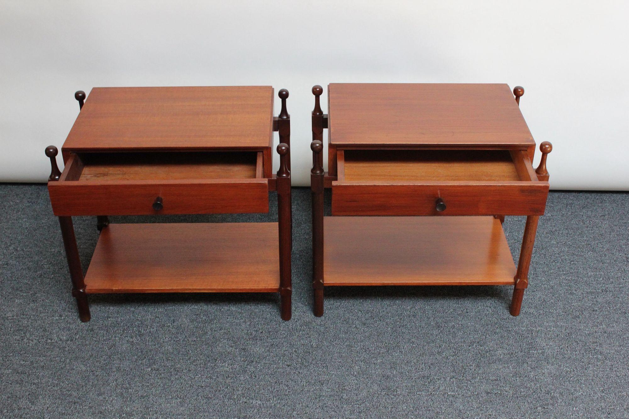 Pair of Mid-Century Italian Modern Teak Nightstands by Fratelli Proserpio  11