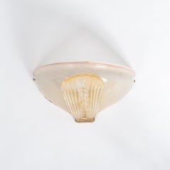 Pair of Mid-Century Italian Murano Glass Sconces Gold-Rose Colored, 1970s